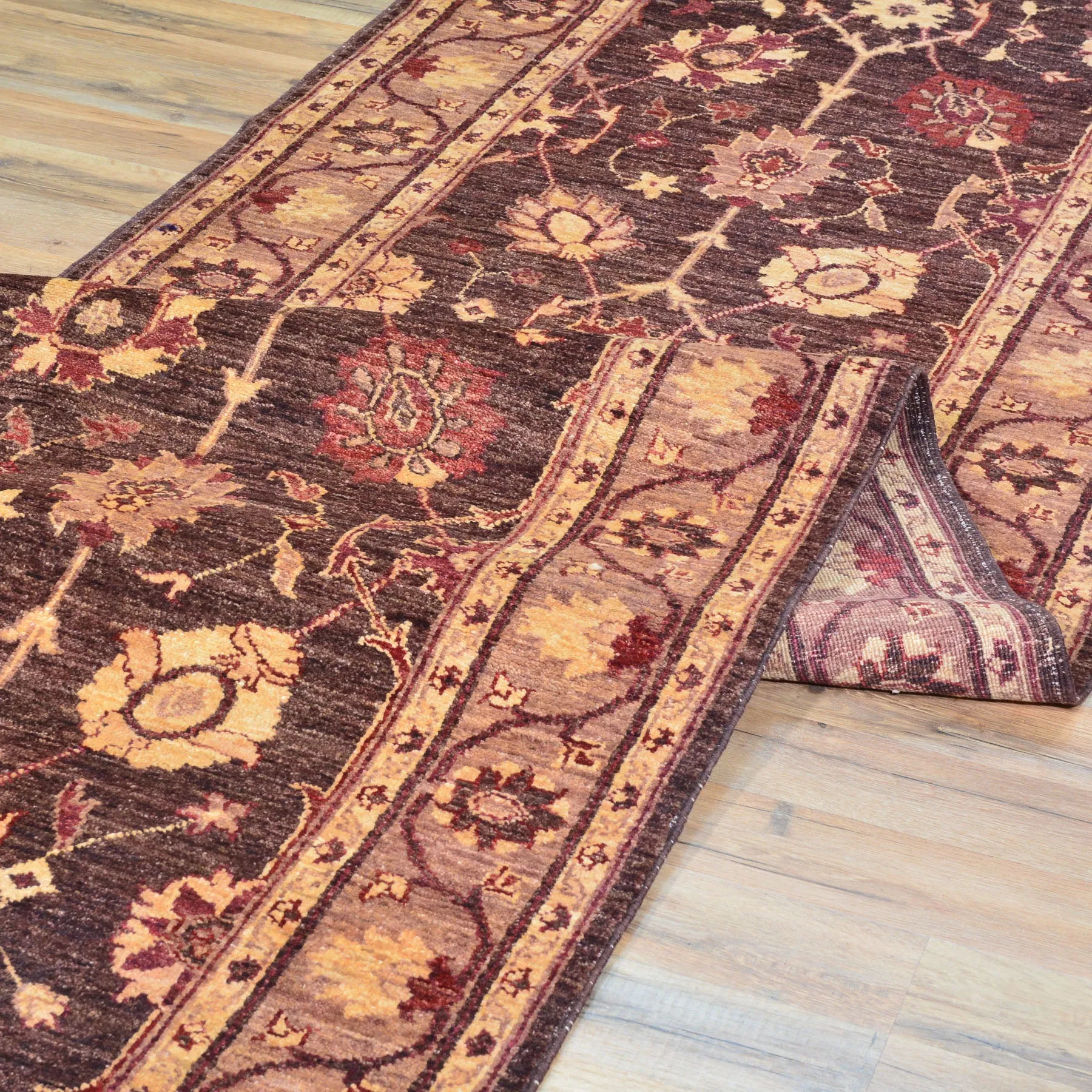 Hand-Knotted Afghan Peshawar Oushak Design Handmade 100% Wool Rug (Size 3.0 X 12.6) Cwral-9690