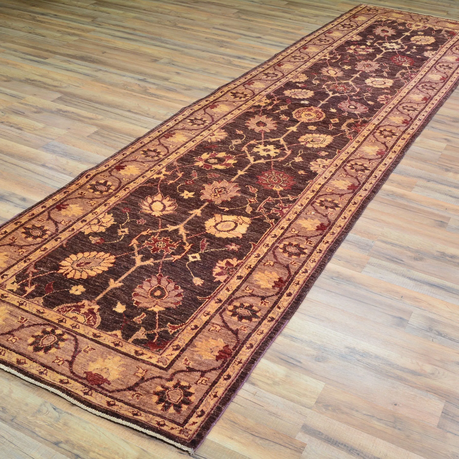 Hand-Knotted Afghan Peshawar Oushak Design Handmade 100% Wool Rug (Size 3.0 X 12.6) Cwral-9690