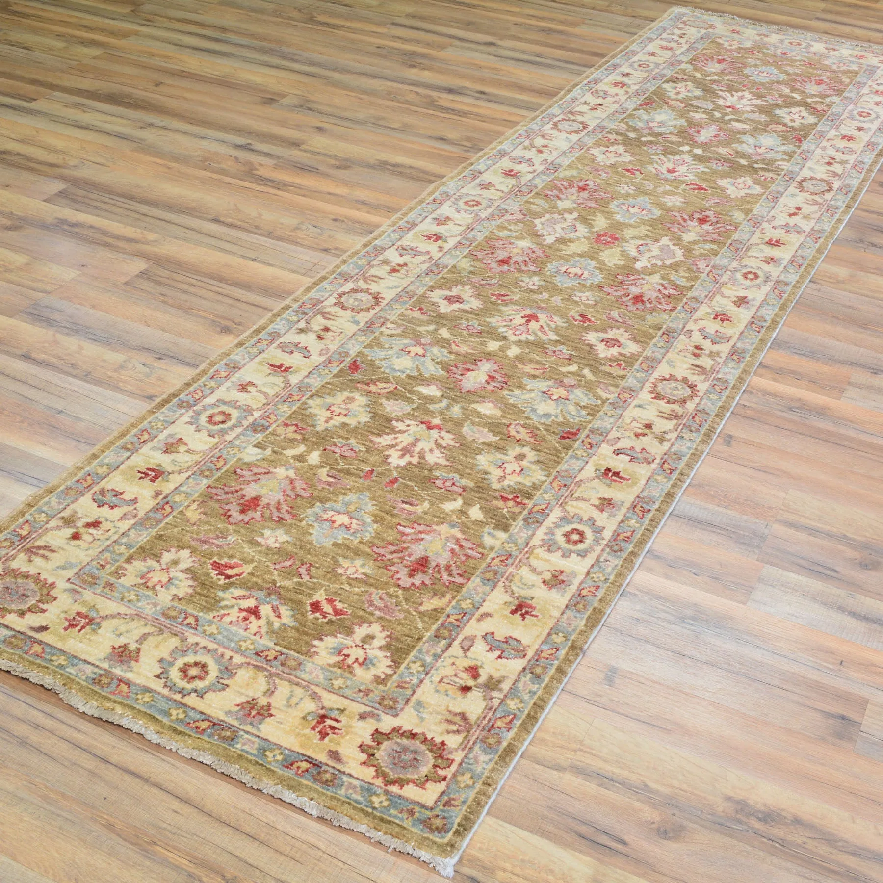 Hand-Knotted Afghan Tribal Chobi Oushak Design Rug 100% Wool (Size 2.7 X 9.10) Cwral-1494