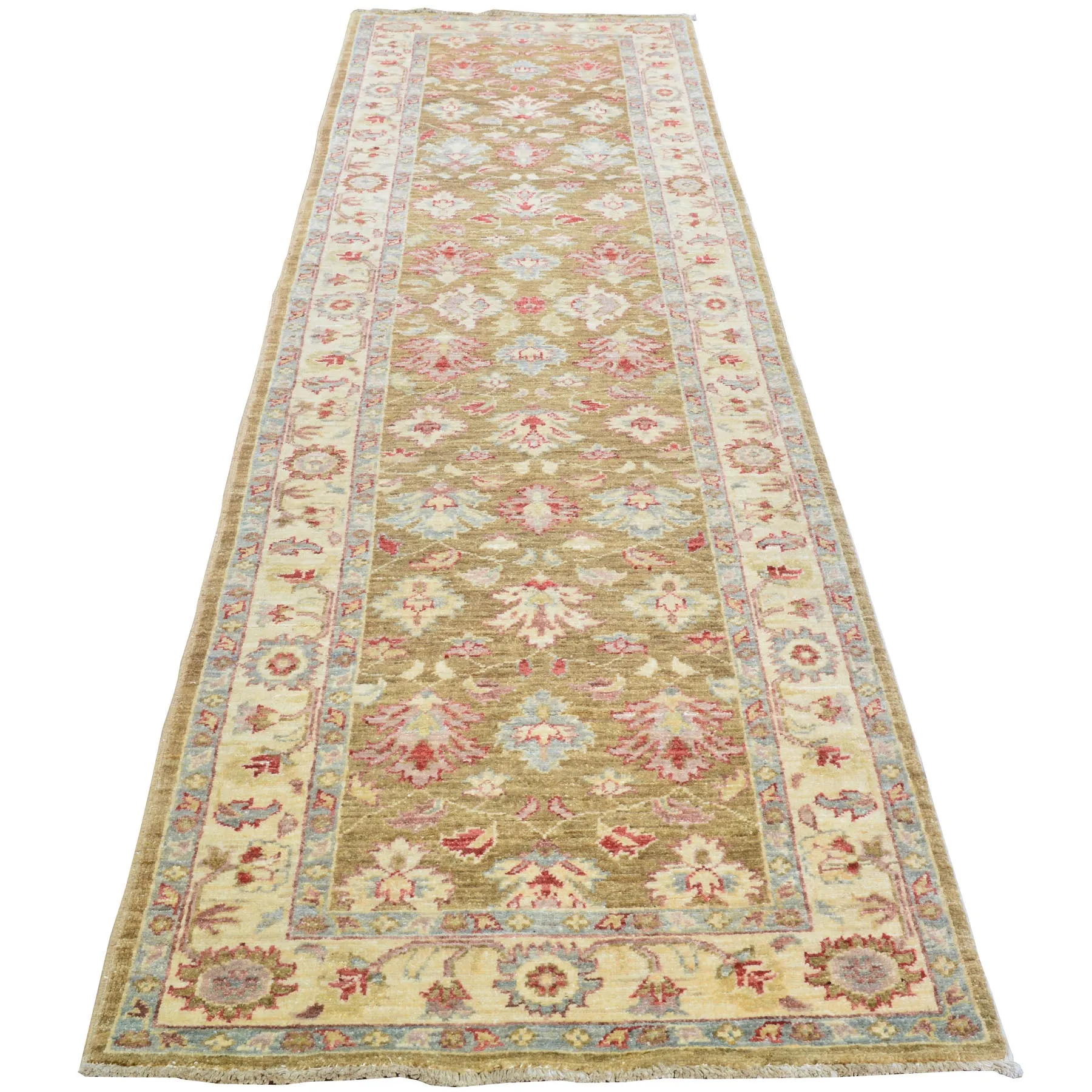 Hand-Knotted Afghan Tribal Chobi Oushak Design Rug 100% Wool (Size 2.7 X 9.10) Cwral-1494