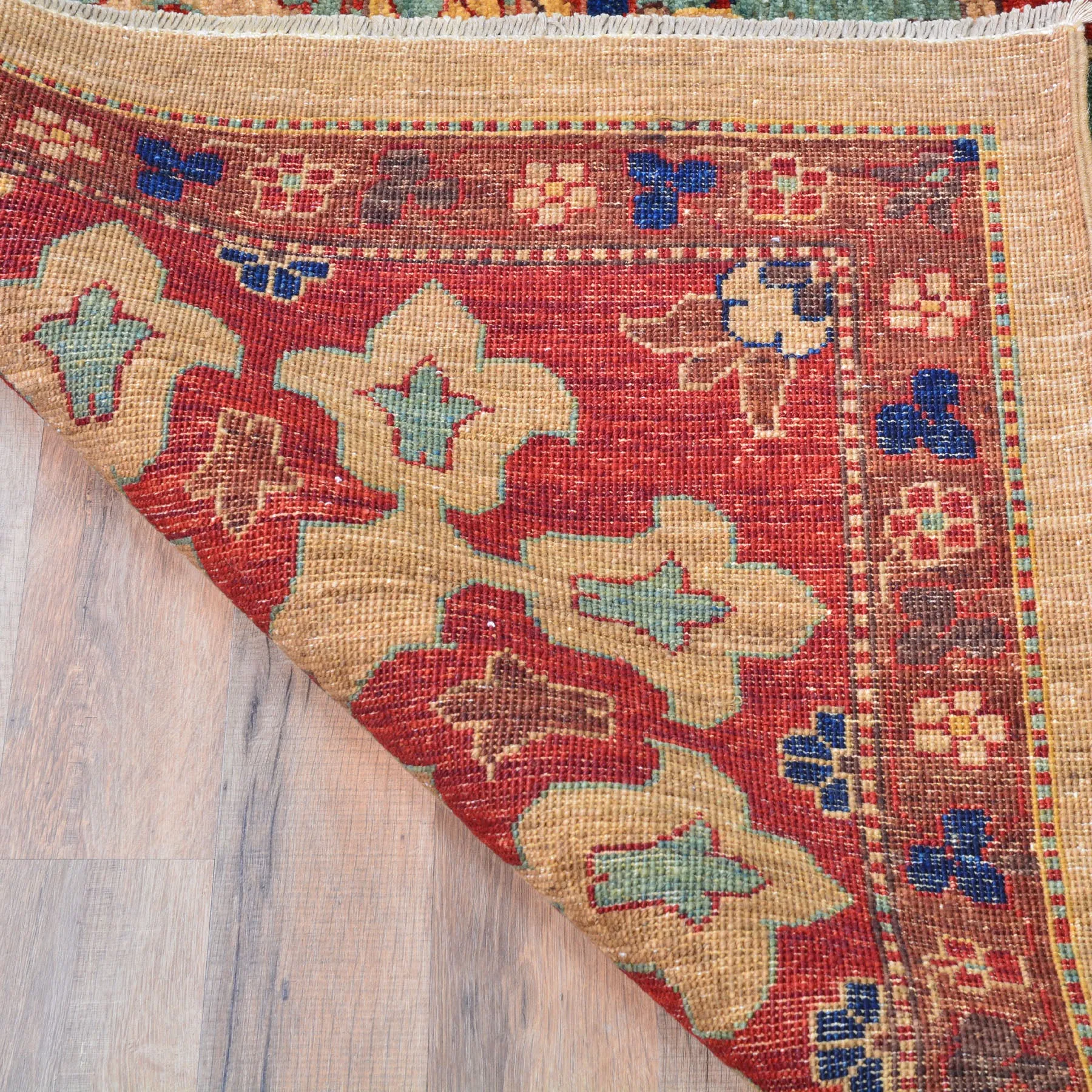 Hand-Knotted Afghan Tribal Traditional Design Wool Rug (Size 9.10 X 13.5) Cwral-8682