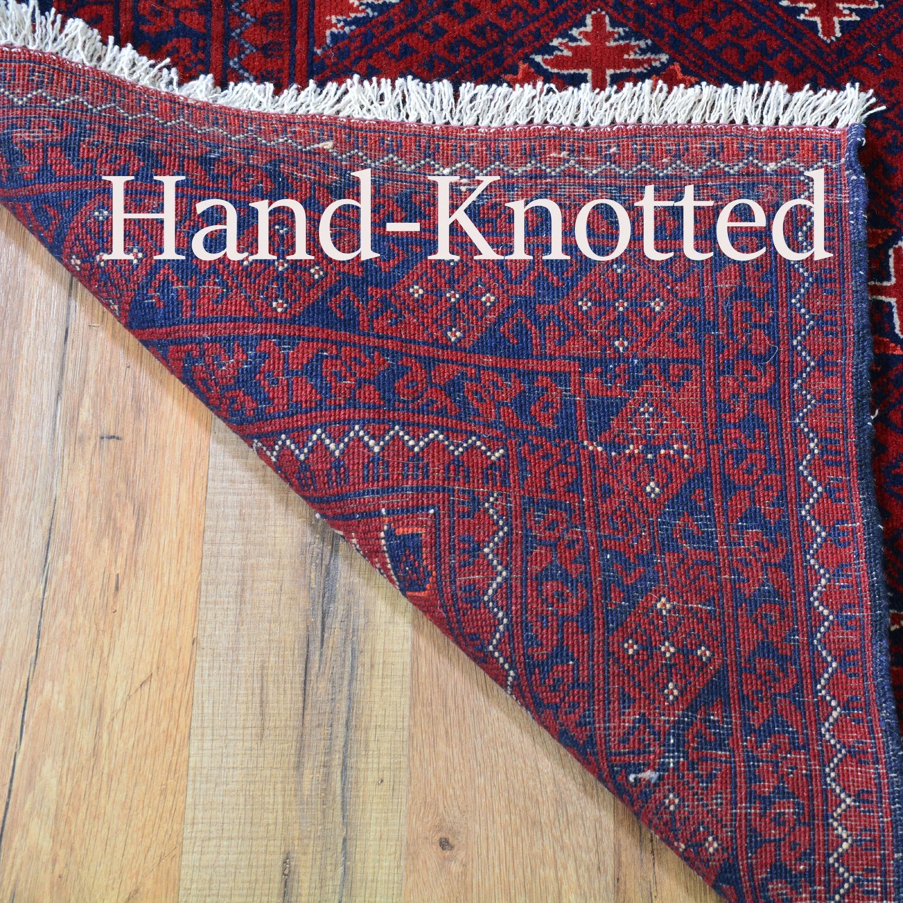 Hand-Knotted Afghan Tribal Turkoman 100% Wool Rug (Size 2.7 X 9.2) Brral-2907