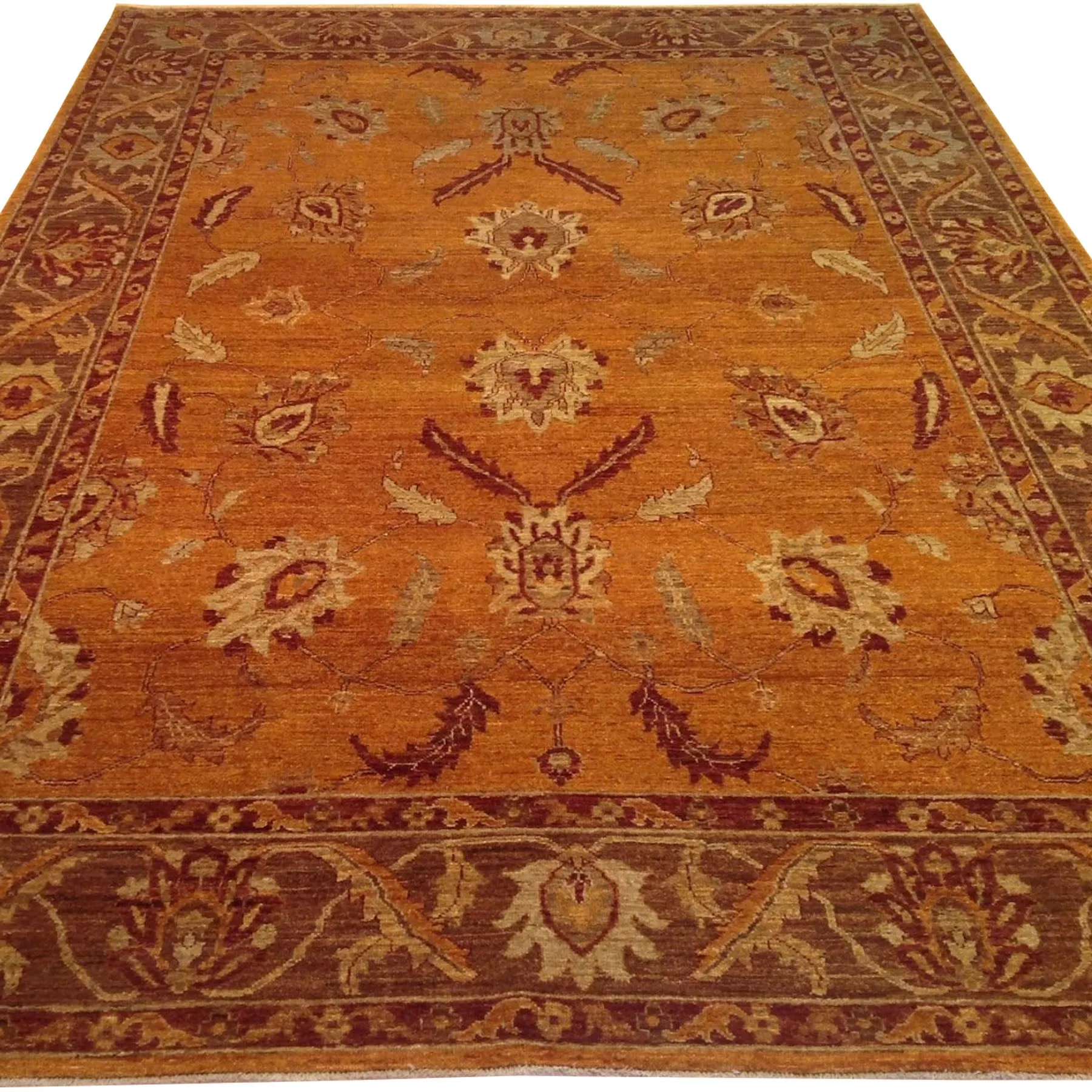 Hand-Knotted Afghan Wool Handmade Rug (Size 7.6 X 10.6) Brral-2601