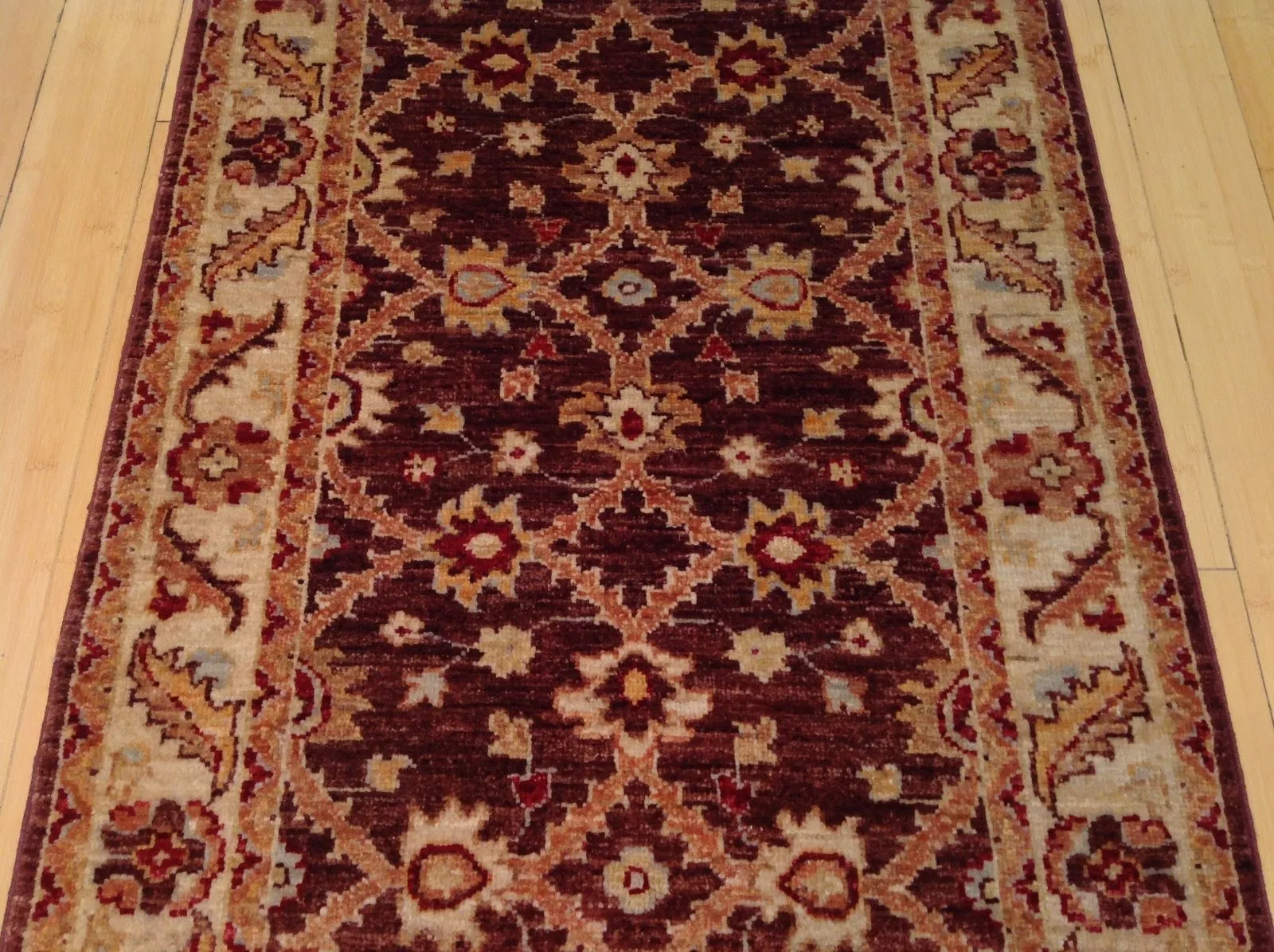 Hand-Knotted Afghan Ziegler Design Tribal Chobi 100% Wool Rug (Size 2.5 X 9.7) Cwral-1740