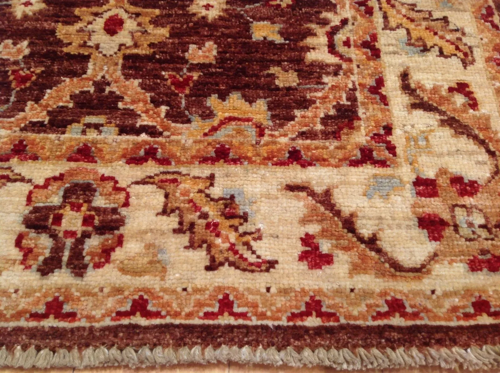 Hand-Knotted Afghan Ziegler Design Tribal Chobi 100% Wool Rug (Size 2.5 X 9.7) Cwral-1740