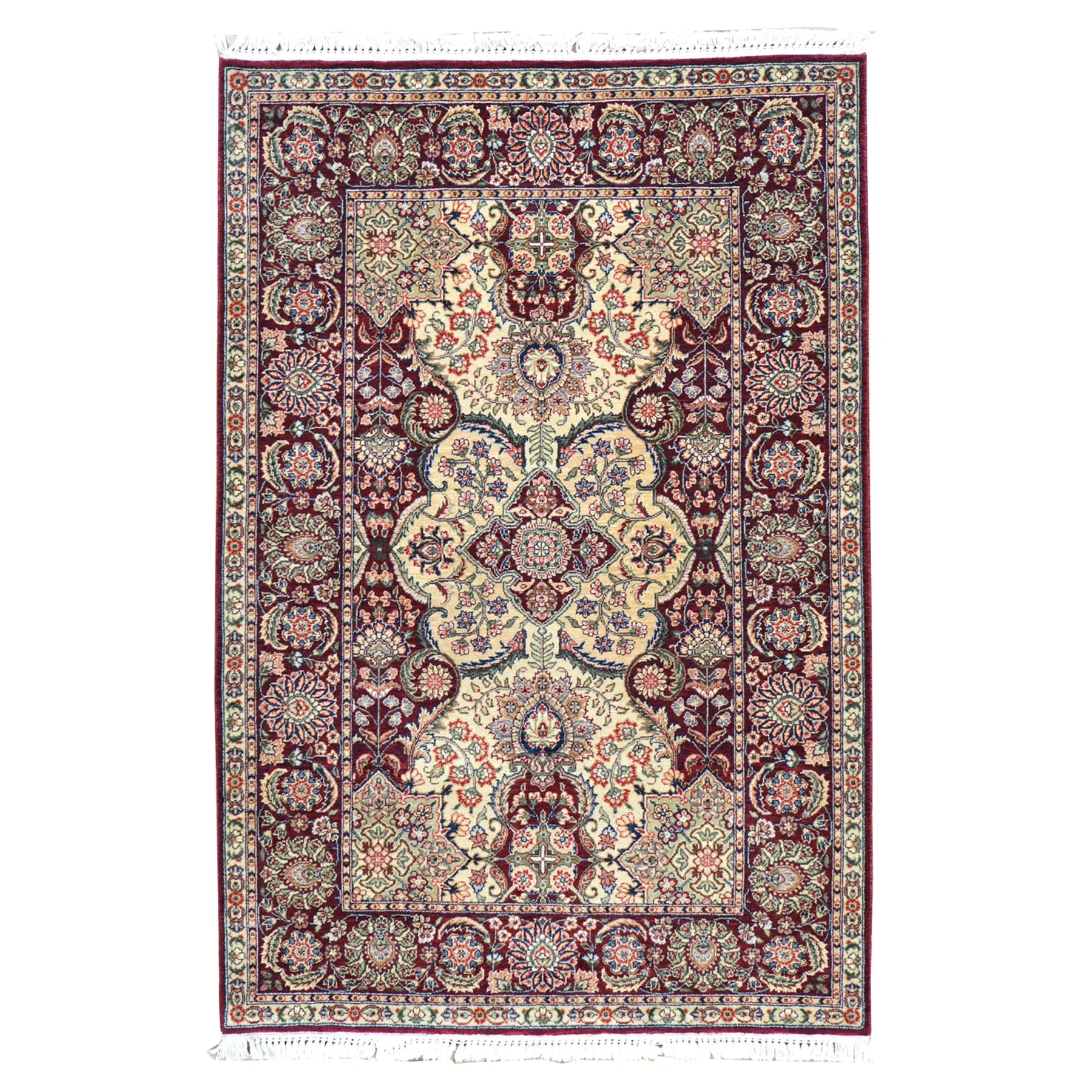 Hand-Knotted Agra Handmade Traditional Wool Rug (Size 3.10 X 5.10) Brral-5700