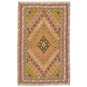 Hand-Knotted And Soumak Fine Oriental Tribal Afghan Rug (Size 2.10 X 4.3) Cwral-8409