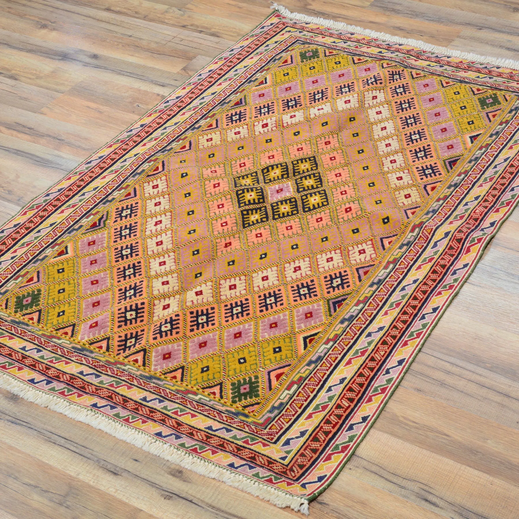 Hand-Knotted And Soumak Fine Oriental Tribal Afghan Rug (Size 2.10 X 4.3) Cwral-8409