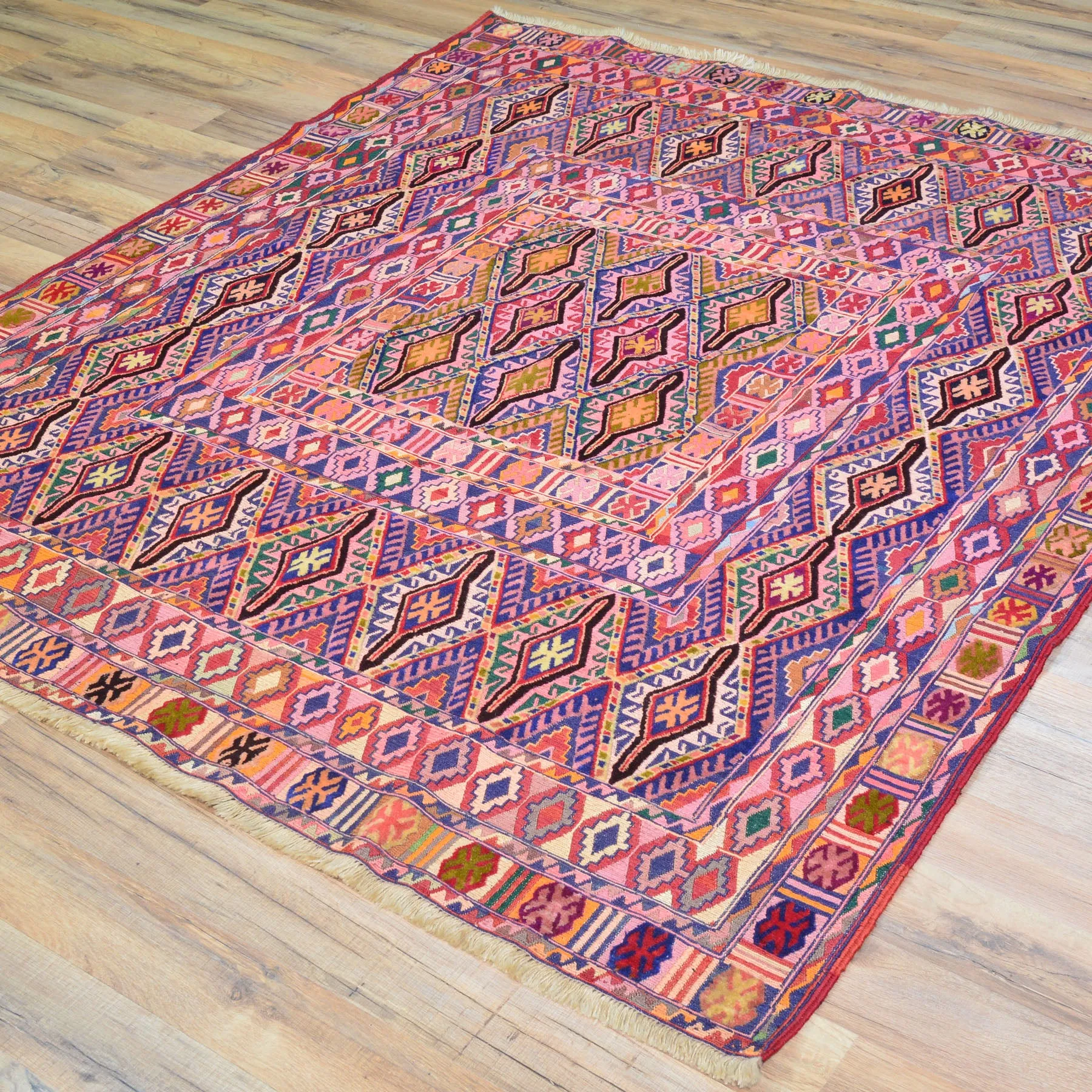 Hand-Knotted And Soumak Tribal Handmade Knotted Wool Rug (Size 4.0 X 5.4) Brrsf-951