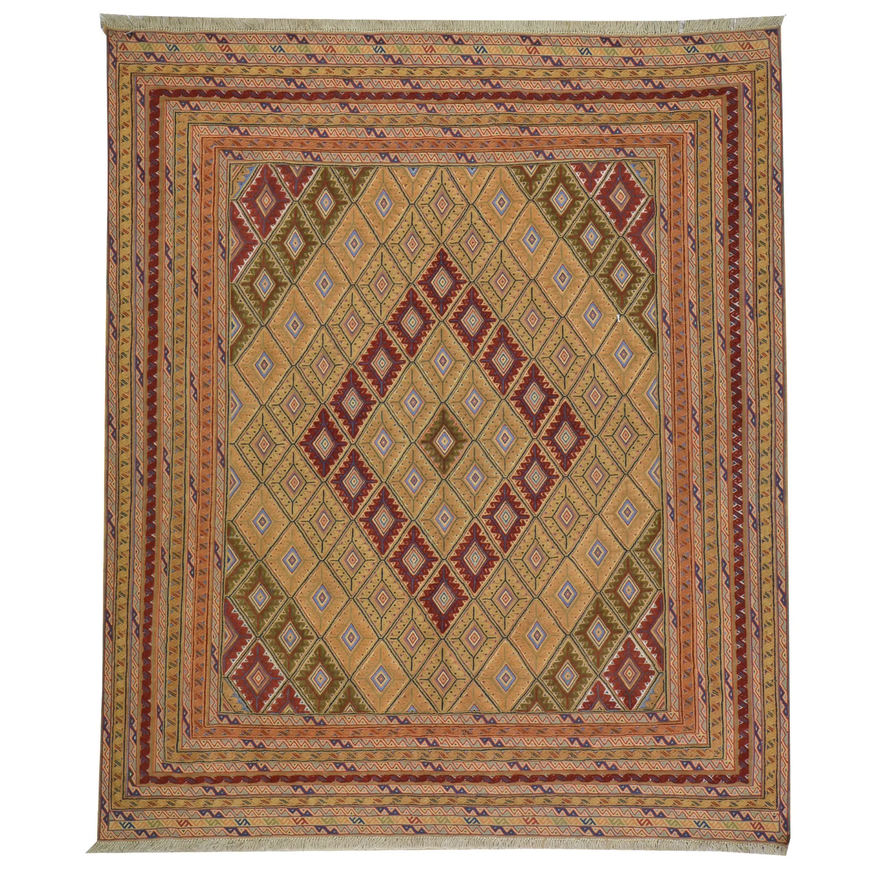 Hand-Knotted And Soumak Tribal Handmade Wool Rug (Size 5.6 X 6.6) Cwral-9999