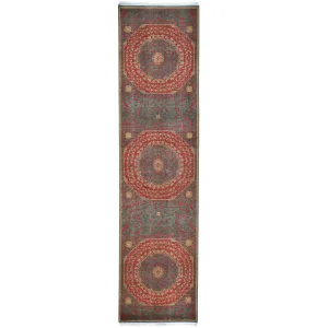 Hand-Knotted Antique Mamluk Design 100% Wool Rug (Size 2.7 X 10.0) Cwral-1806