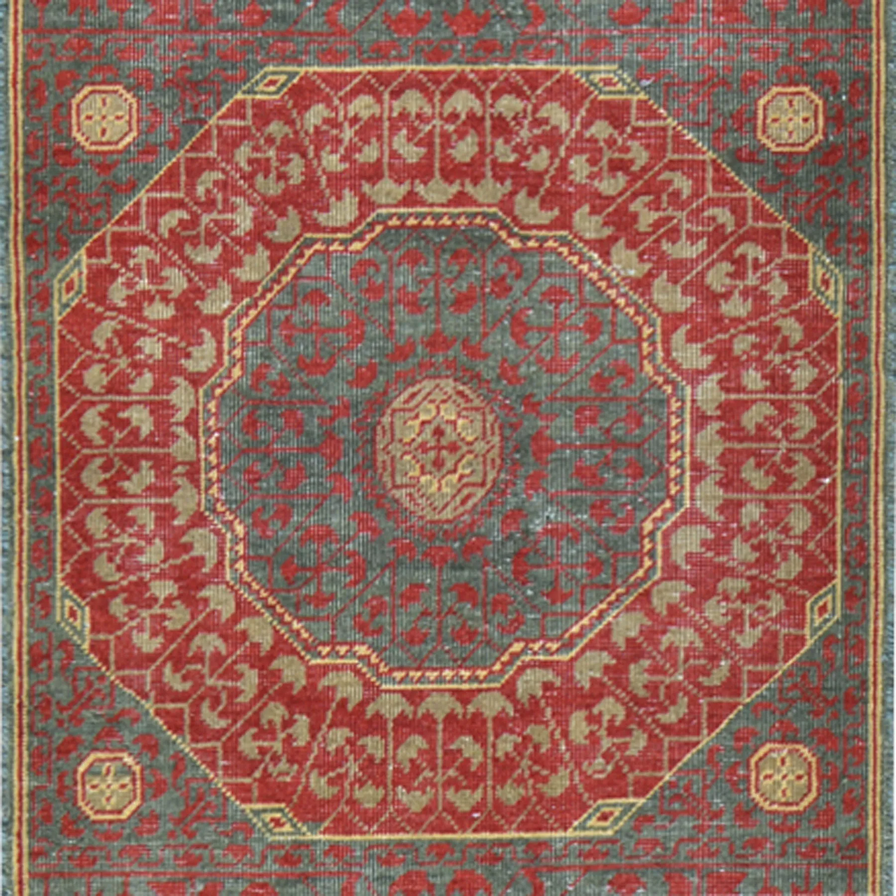 Hand-Knotted Antique Mamluk Design 100% Wool Rug (Size 2.7 X 10.0) Cwral-1806