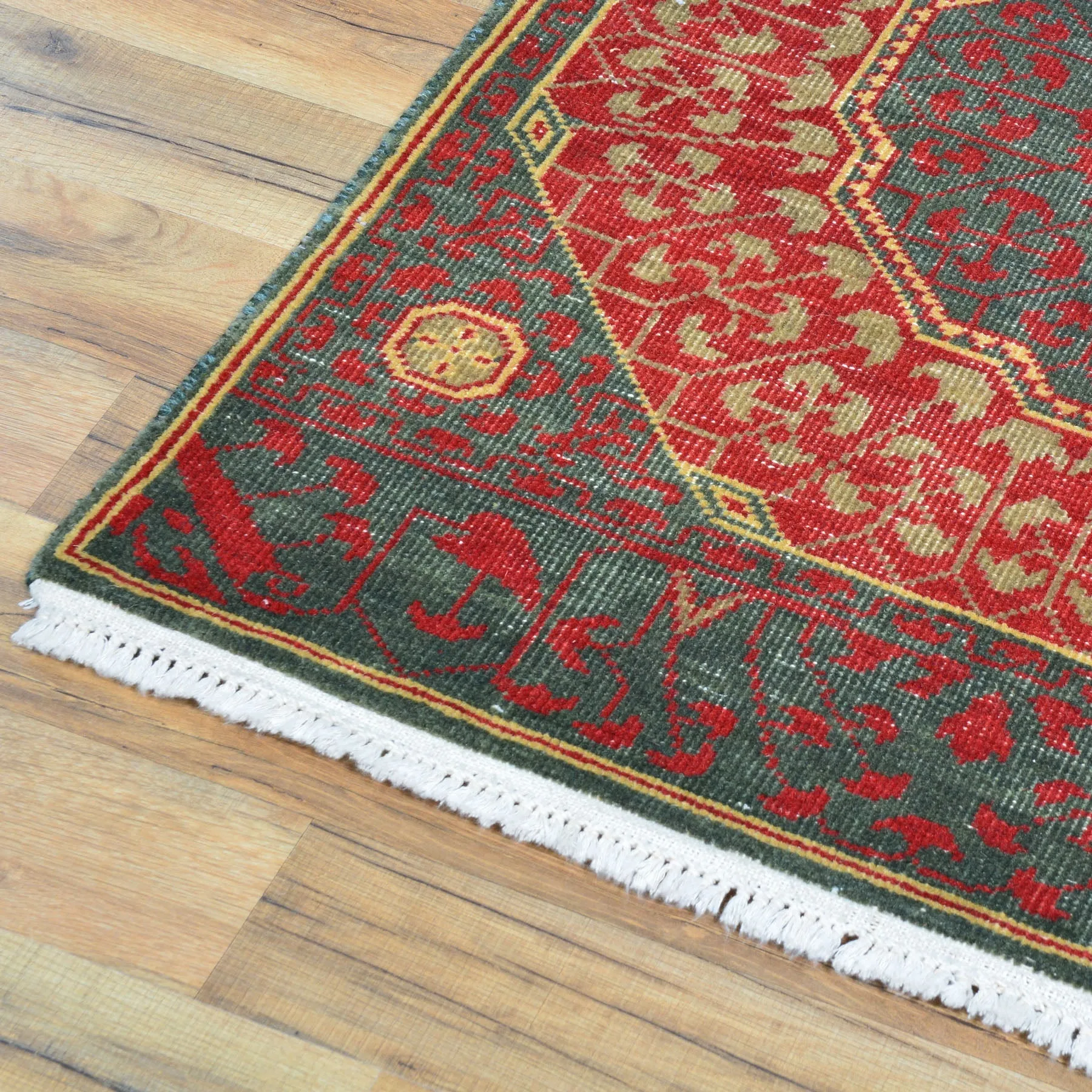 Hand-Knotted Antique Mamluk Design 100% Wool Rug (Size 2.7 X 10.0) Cwral-1806