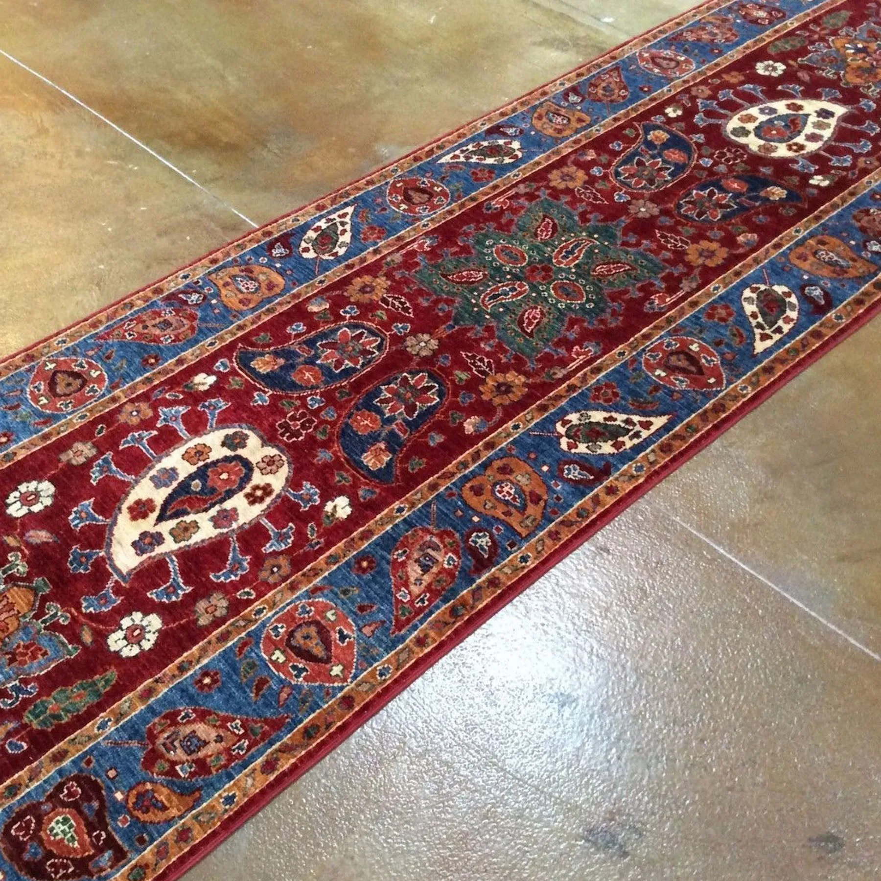 Hand-Knotted Beautiful Afghan Suzani Design 100% Wool (Size 2.9 X 10.2) Brrsf-252