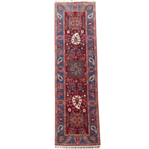 Hand-Knotted Beautiful Afghan Suzani Design 100% Wool (Size 2.9 X 10.2) Brrsf-252