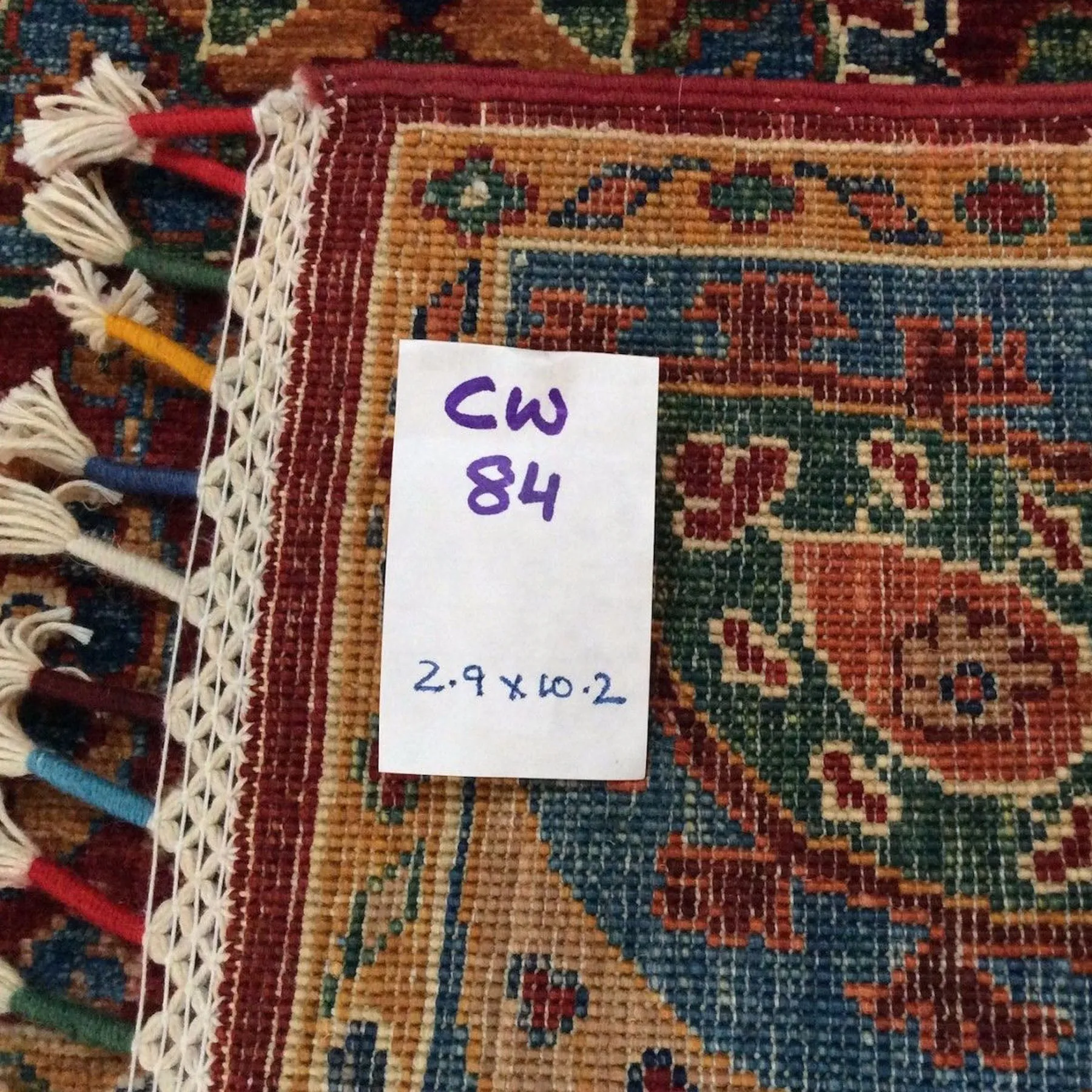 Hand-Knotted Beautiful Afghan Suzani Design 100% Wool (Size 2.9 X 10.2) Brrsf-252