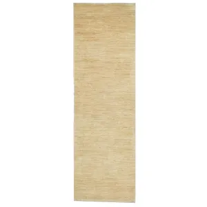 Hand-Knotted Beige Color Contemporary Design 100% Wool Rug (Size 3.0 X 9.6) Cwral-10074