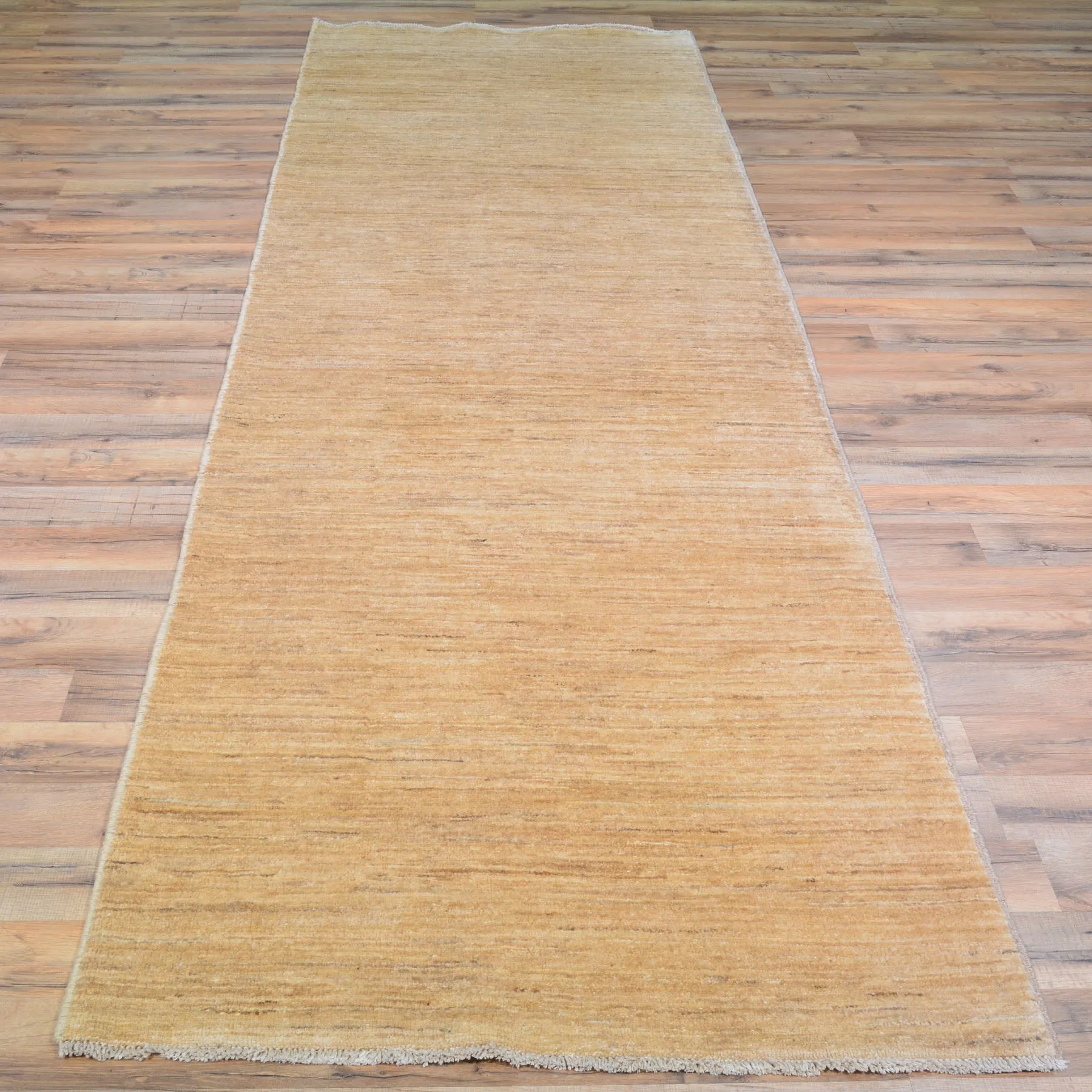 Hand-Knotted Beige Color Contemporary Design 100% Wool Rug (Size 3.0 X 9.6) Cwral-10074