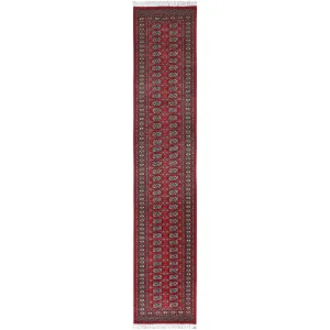 Hand-Knotted  Bokhara Jaldar 100% Wool Handmade Rug (Size 2.6 X 13.0) Cwral-8967