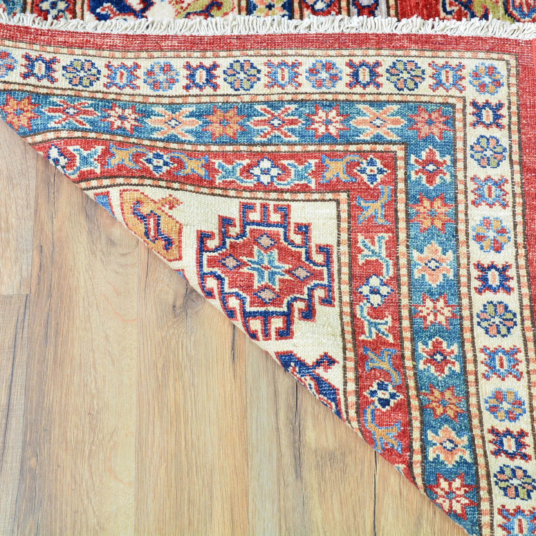 Hand-Knotted Caucasian Design Super Kazak Wool Rug (Size 8.0X 10.2) Cwral-8187