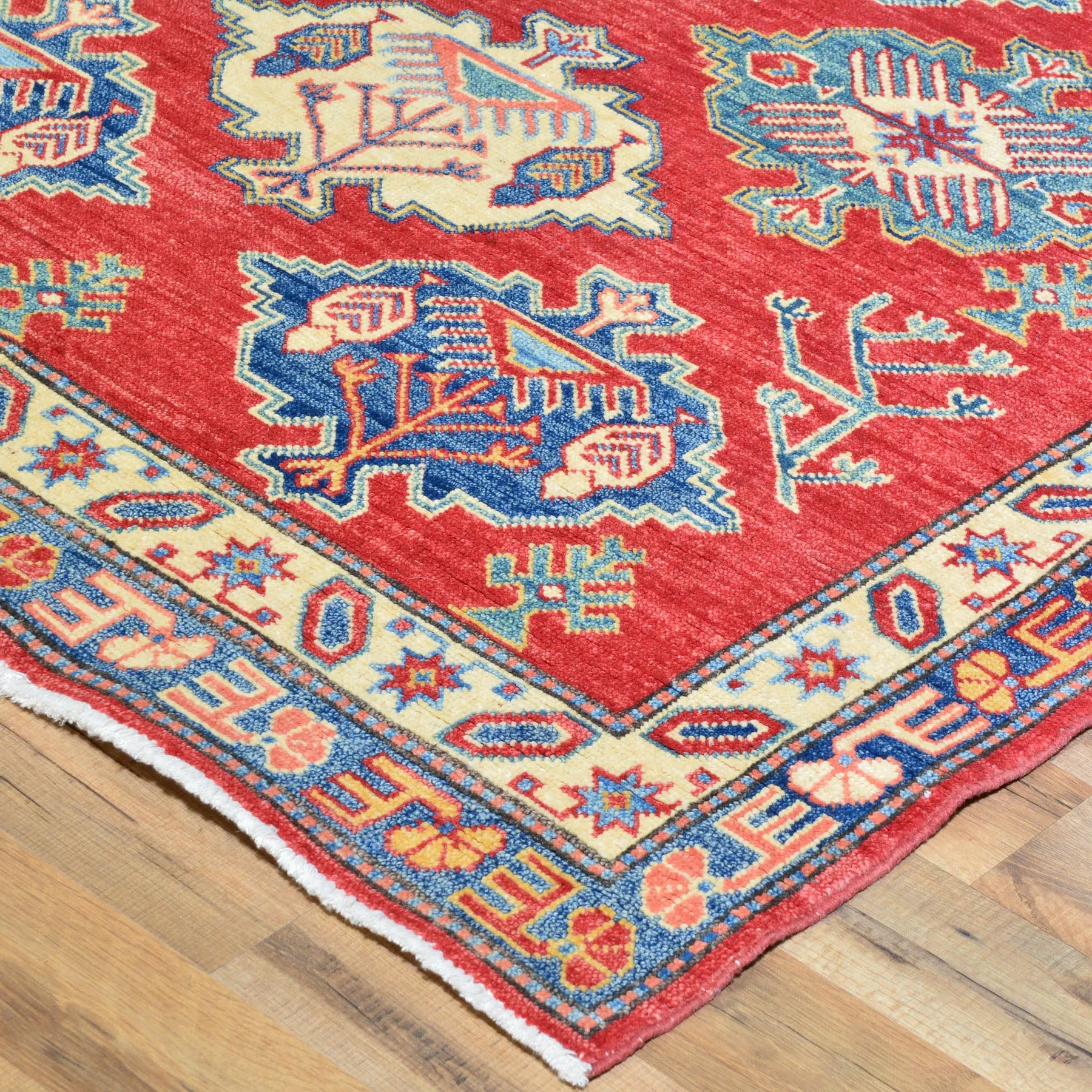 Hand-Knotted Caucasian Kazak Design Handmade Wool Rug (Size 4.3 X 14.8) Cwral-4584