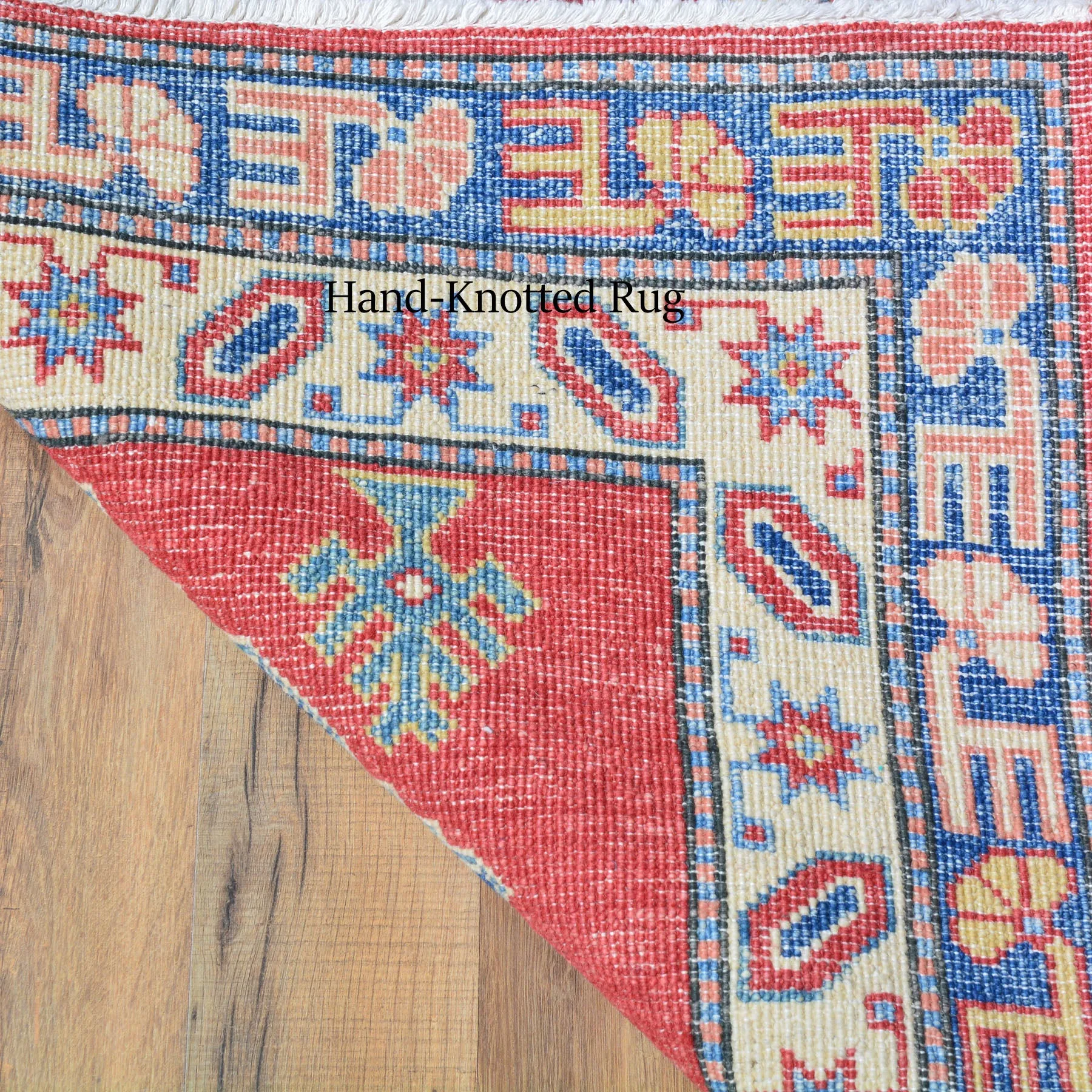 Hand-Knotted Caucasian Kazak Design Handmade Wool Rug (Size 4.3 X 14.8) Cwral-4584