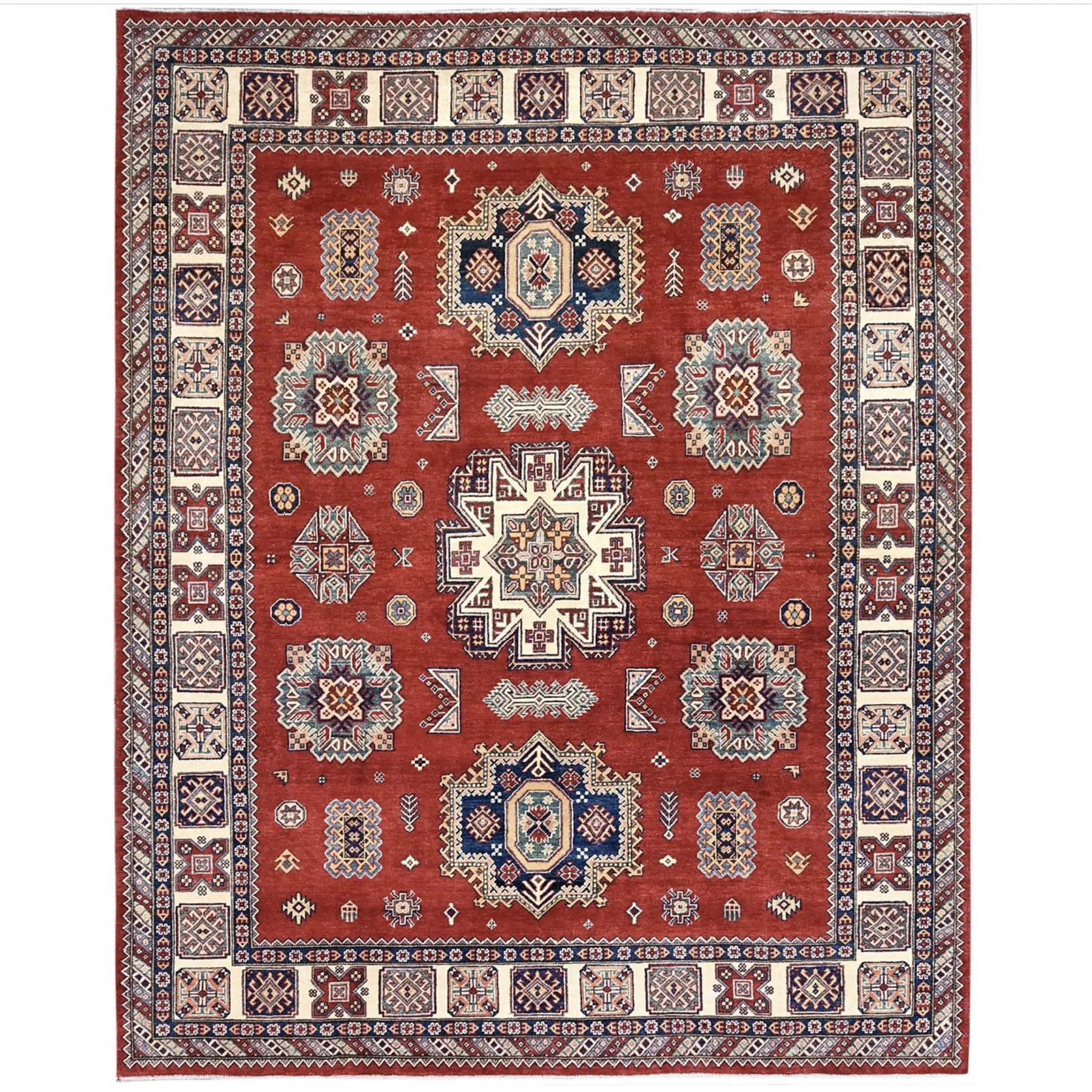Hand-Knotted Caucasian Kazak Design Oriental Handmade Wool Rug (Size 8.2 X 10.0) Cwral-10560