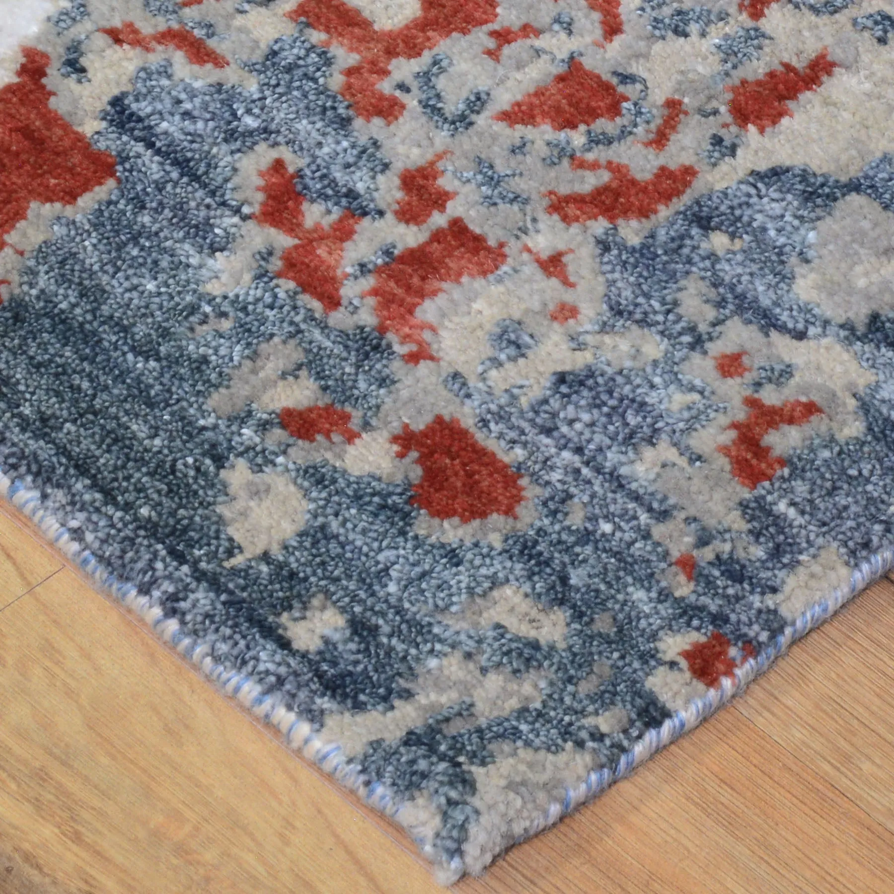 Hand-Knotted Contemporary Modern Abstract Wool Handmade Rug (Size 4.0 X 6.0) Cwral-9084
