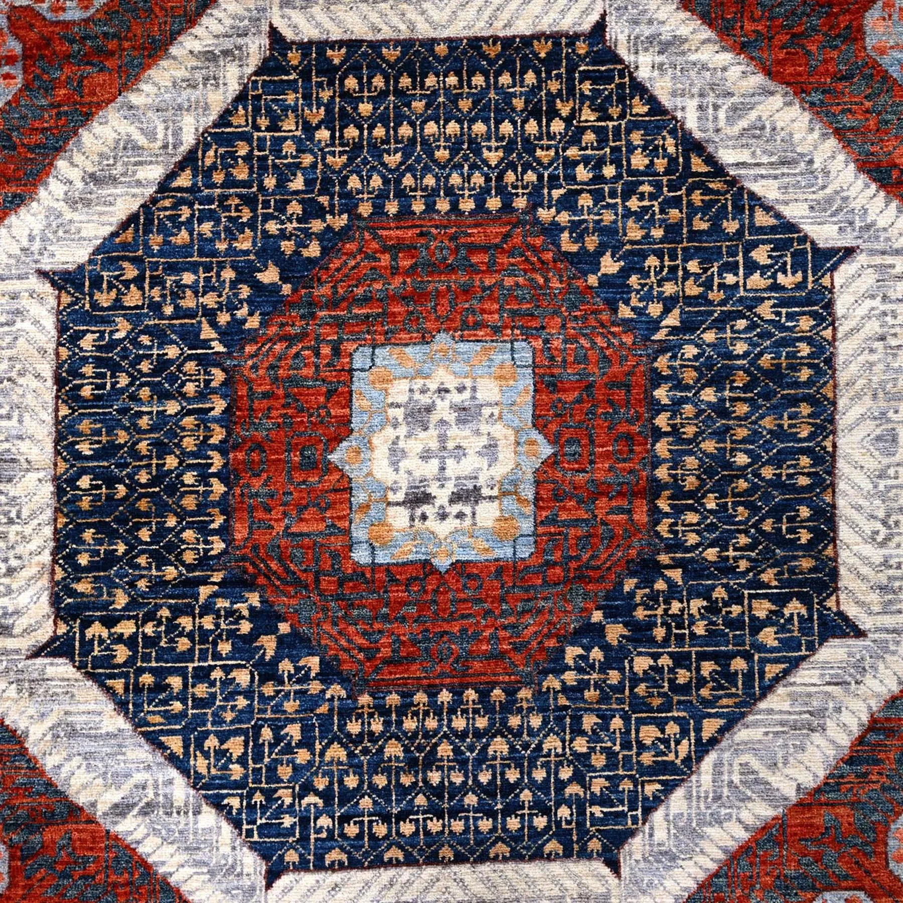 Hand-Knotted Egyptian Mumluk Design Oriental Handmade Rug (Size 8.10 X 12.0) Cwral-10407