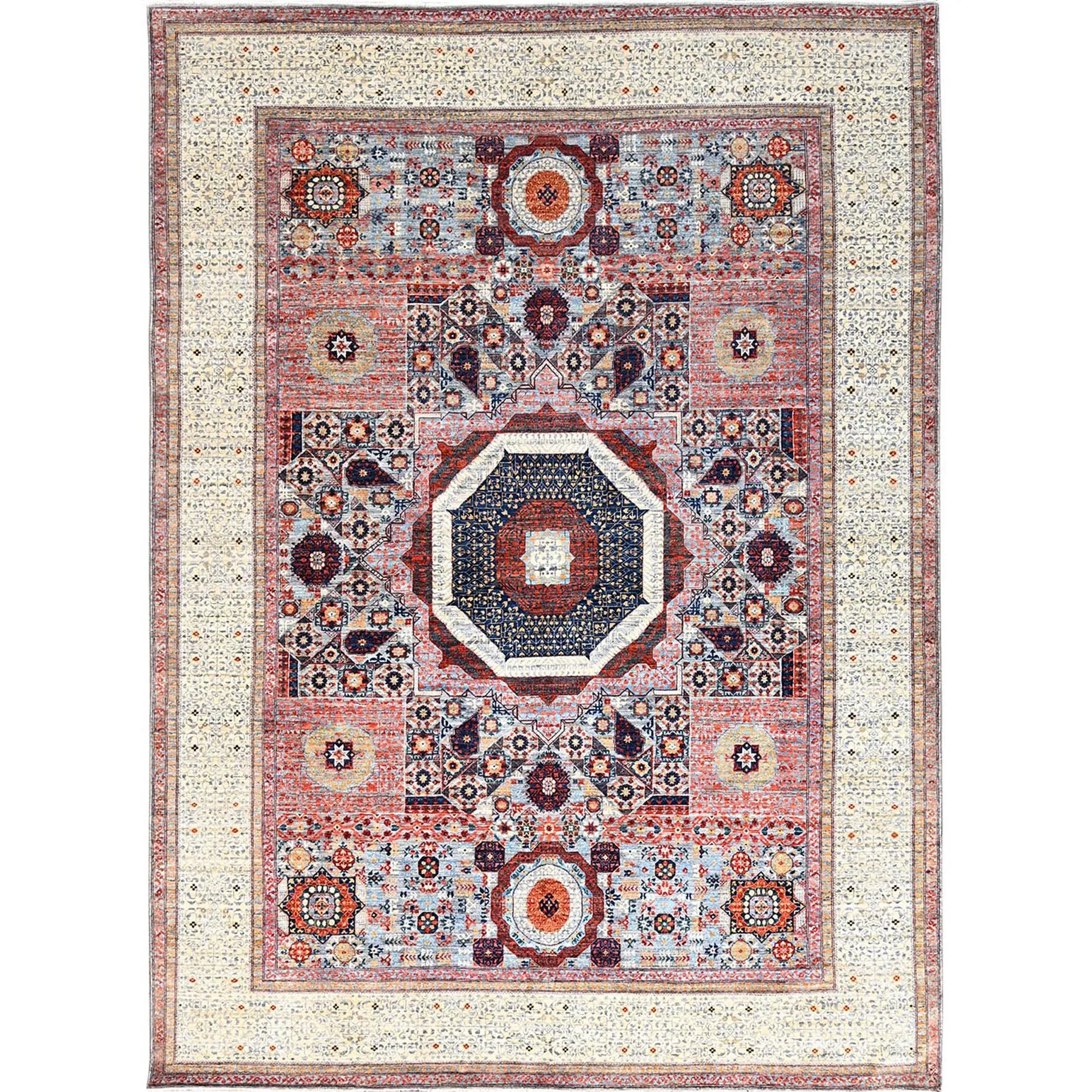 Hand-Knotted Egyptian Mumluk Design Oriental Handmade Rug (Size 8.10 X 12.0) Cwral-10407
