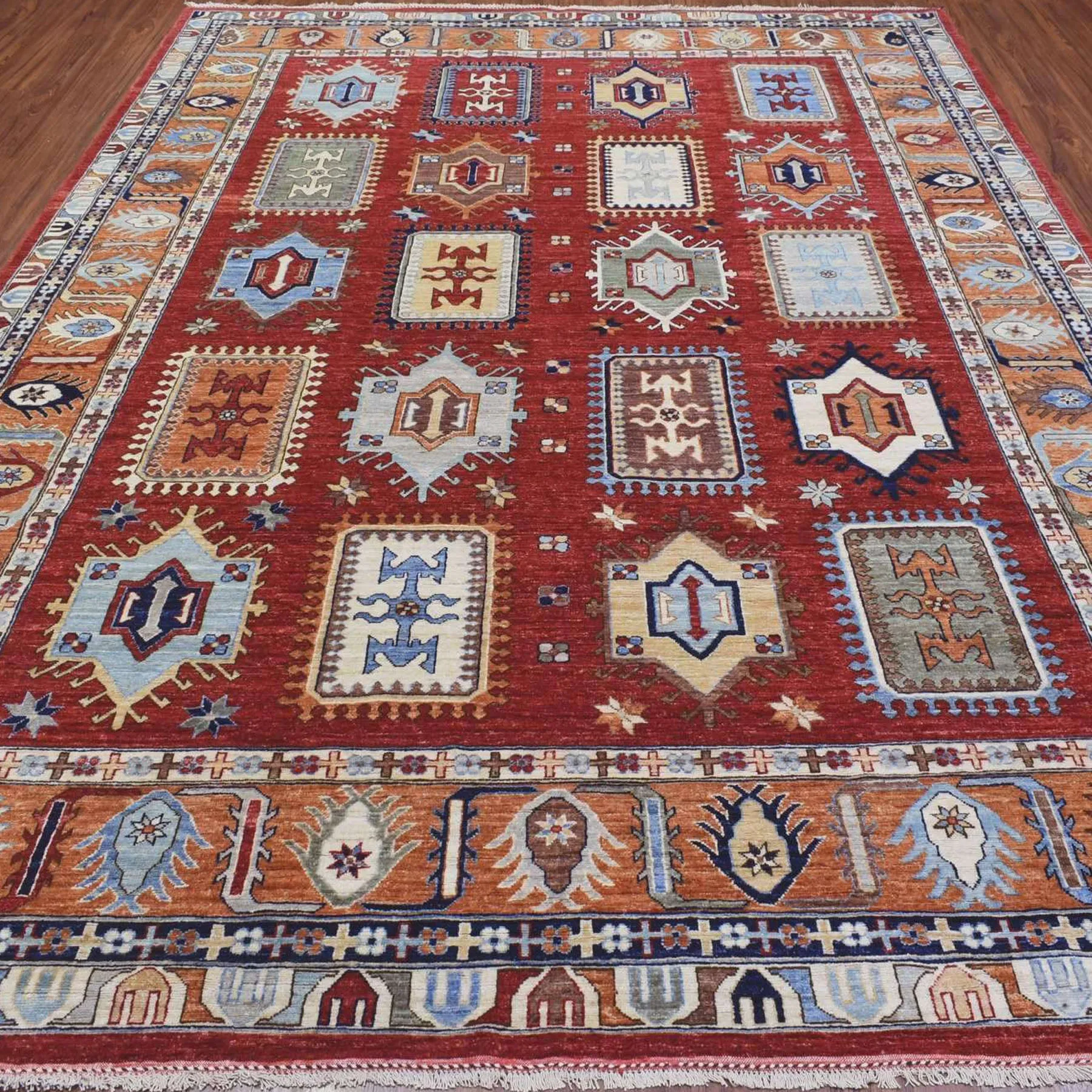 Hand-Knotted Ersari Tribal Design Handmade Wool Traditional Rug (Size 9.2 X 12.0) Cwral-9852
