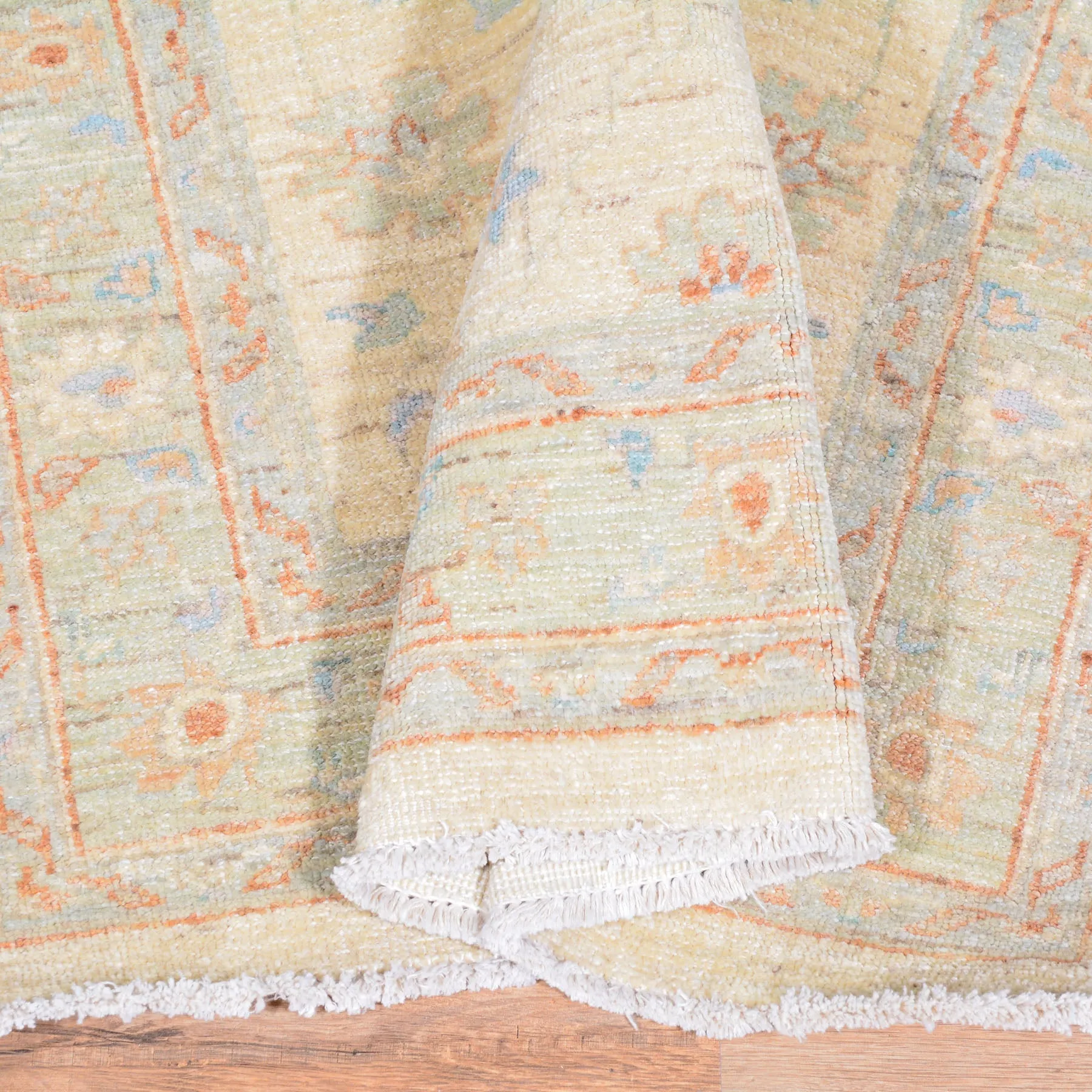 Hand-Knotted Fine Afghan Chobi Oushak Design 100% Wool (Size 3.0 X 11.9) Brral-1578