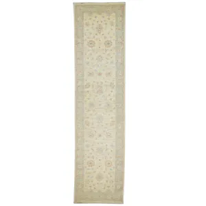 Hand-Knotted Fine Afghan Chobi Oushak Design 100% Wool (Size 3.0 X 11.9) Brral-1578