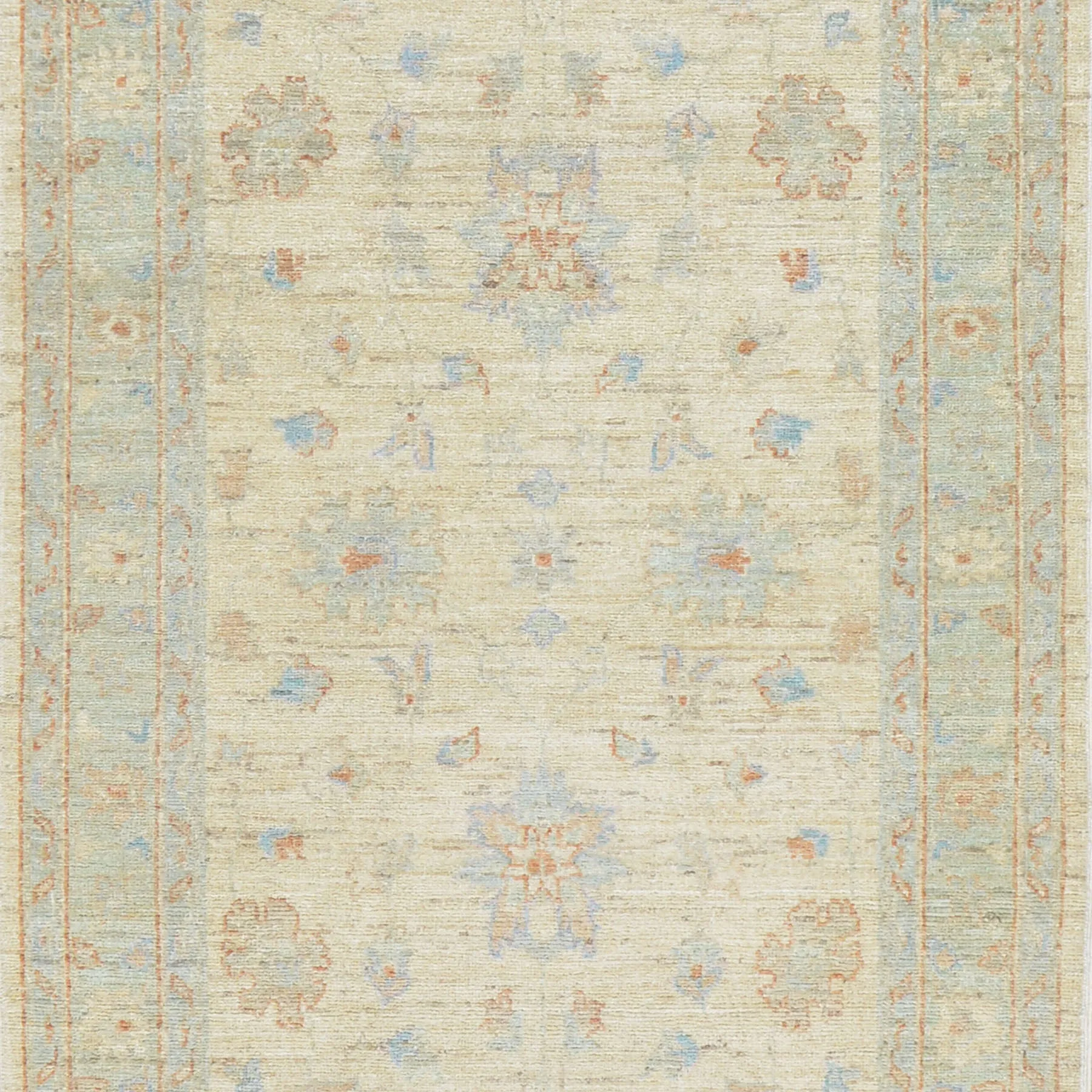 Hand-Knotted Fine Afghan Chobi Oushak Design 100% Wool (Size 3.0 X 11.9) Brral-1578