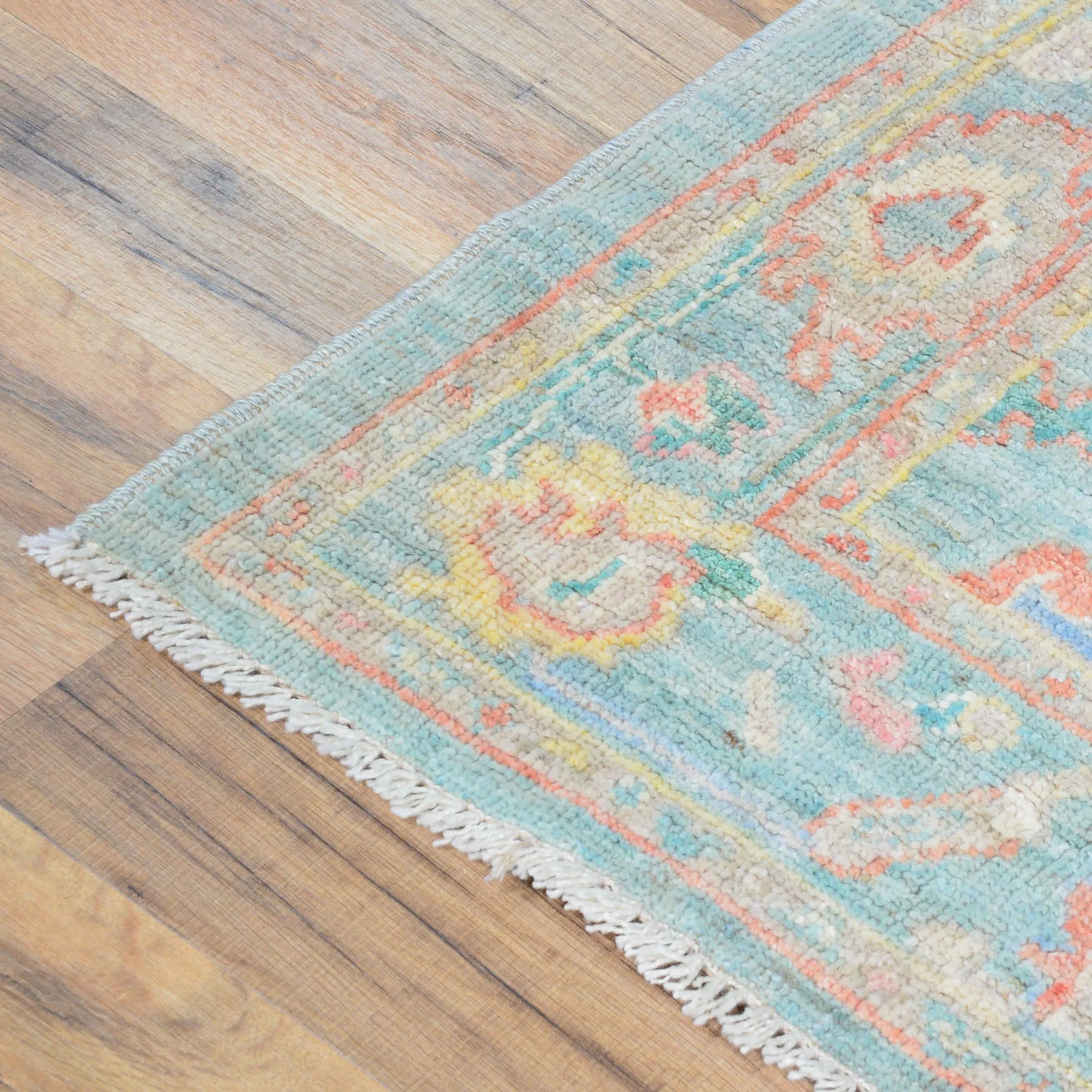 Hand-Knotted Fine Afghan Oushak Design 100% Wool (Size 2.9 X 9.8) Cwral-8247