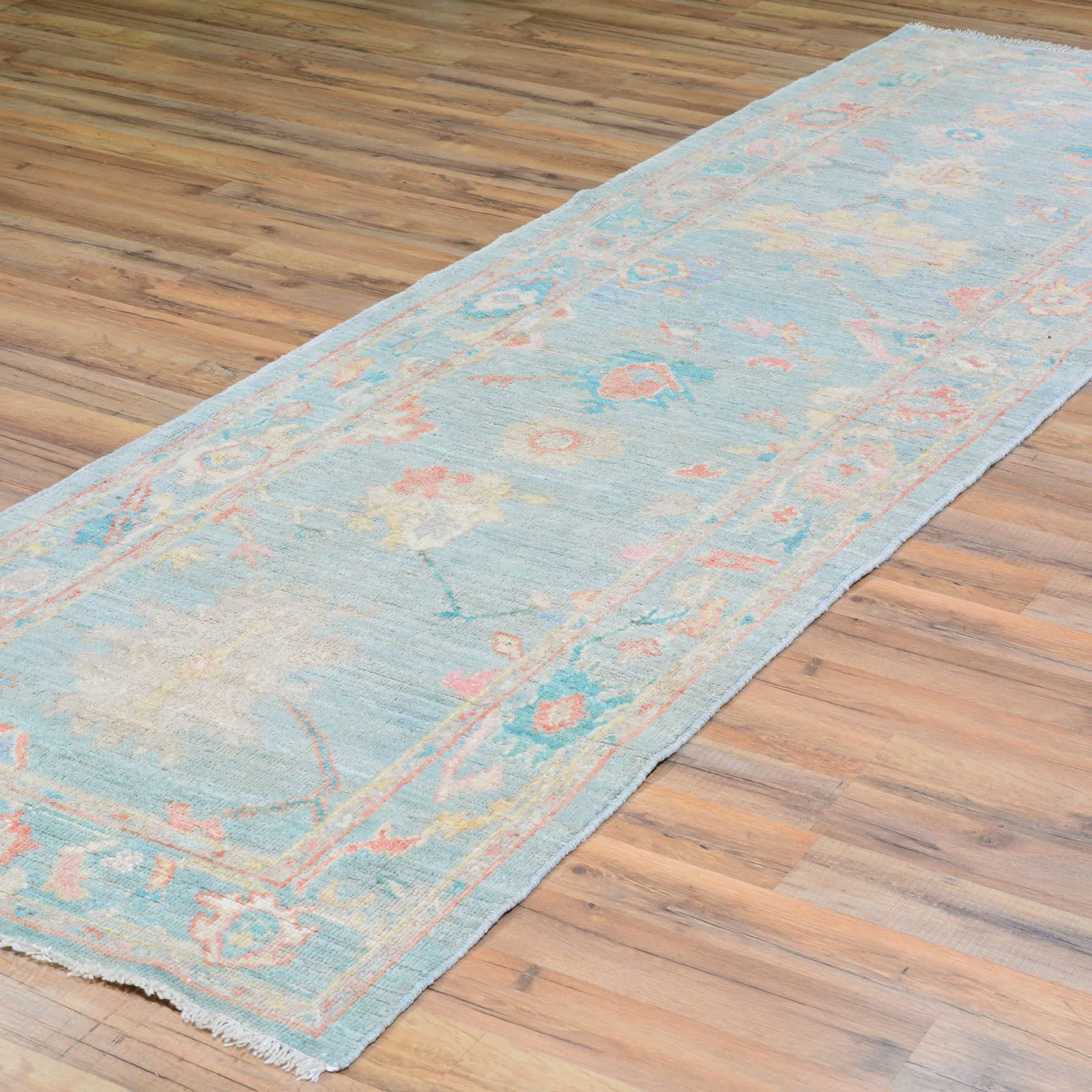 Hand-Knotted Fine Afghan Oushak Design 100% Wool (Size 2.9 X 9.8) Cwral-8247
