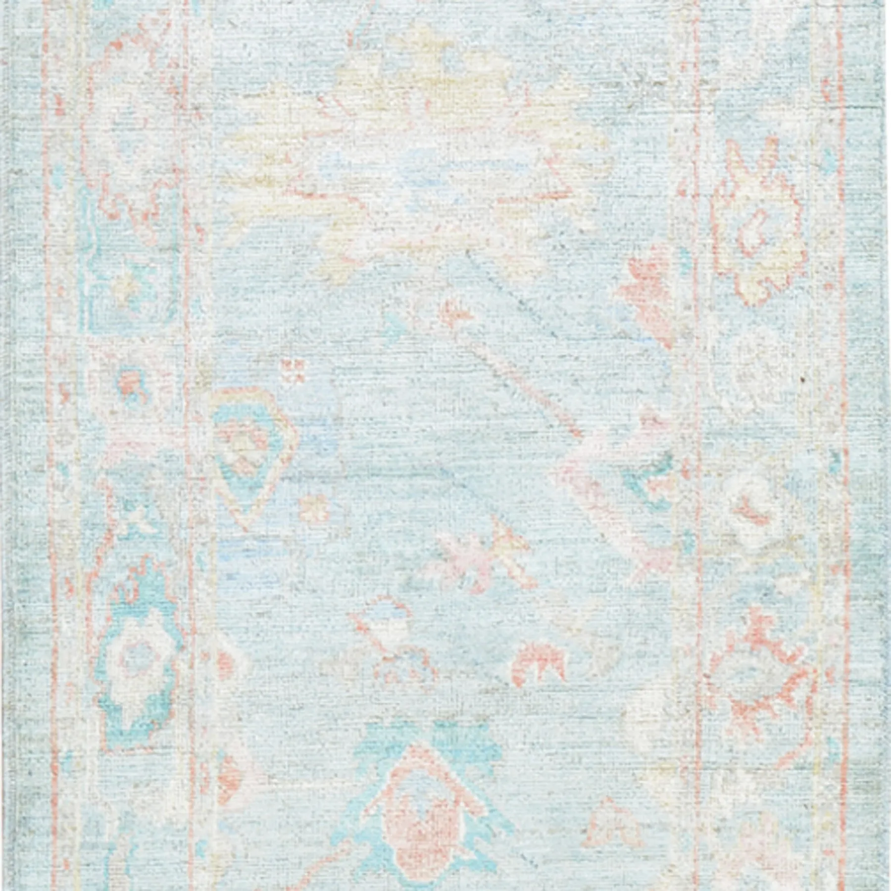 Hand-Knotted Fine Afghan Oushak Design 100% Wool (Size 2.9 X 9.8) Cwral-8247