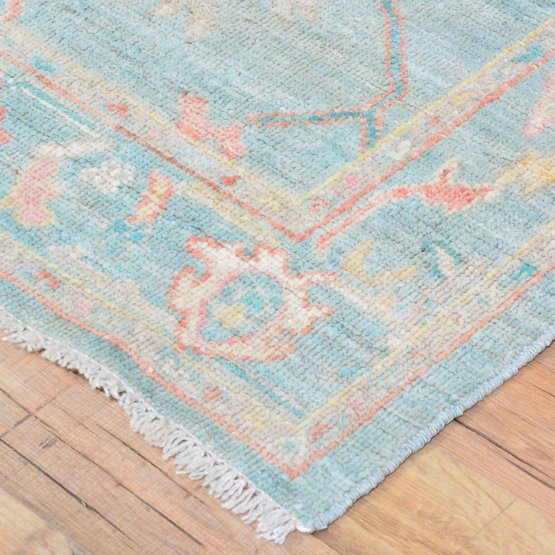 Hand-Knotted Fine Afghan Oushak Design 100% Wool (Size 2.9 X 9.8) Cwral-8247