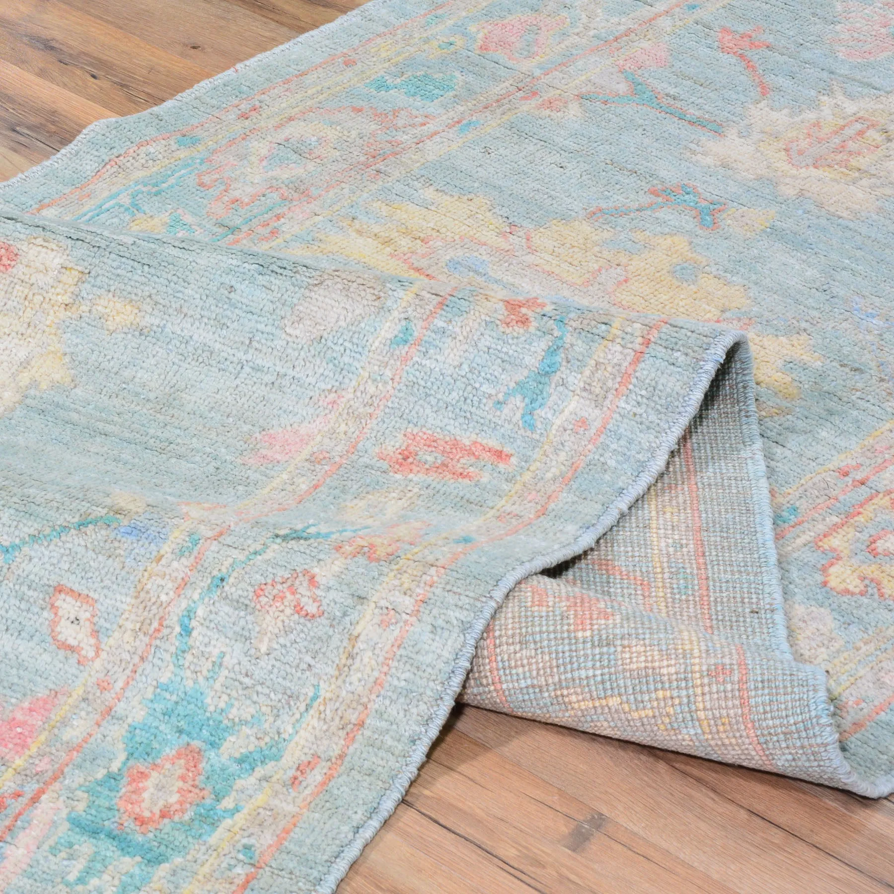 Hand-Knotted Fine Afghan Oushak Design 100% Wool (Size 2.9 X 9.8) Cwral-8247