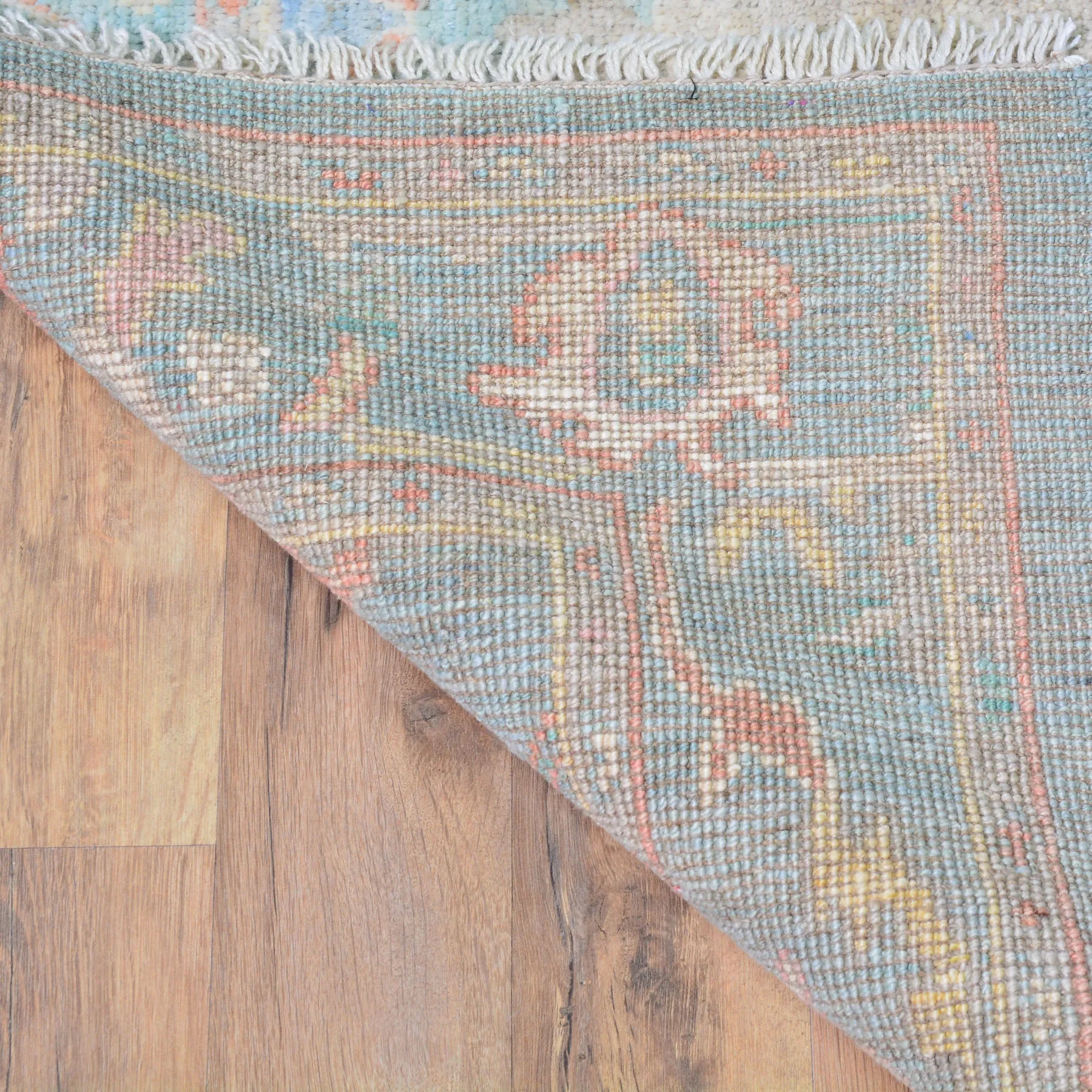 Hand-Knotted Fine Afghan Oushak Design 100% Wool (Size 2.9 X 9.8) Cwral-8247
