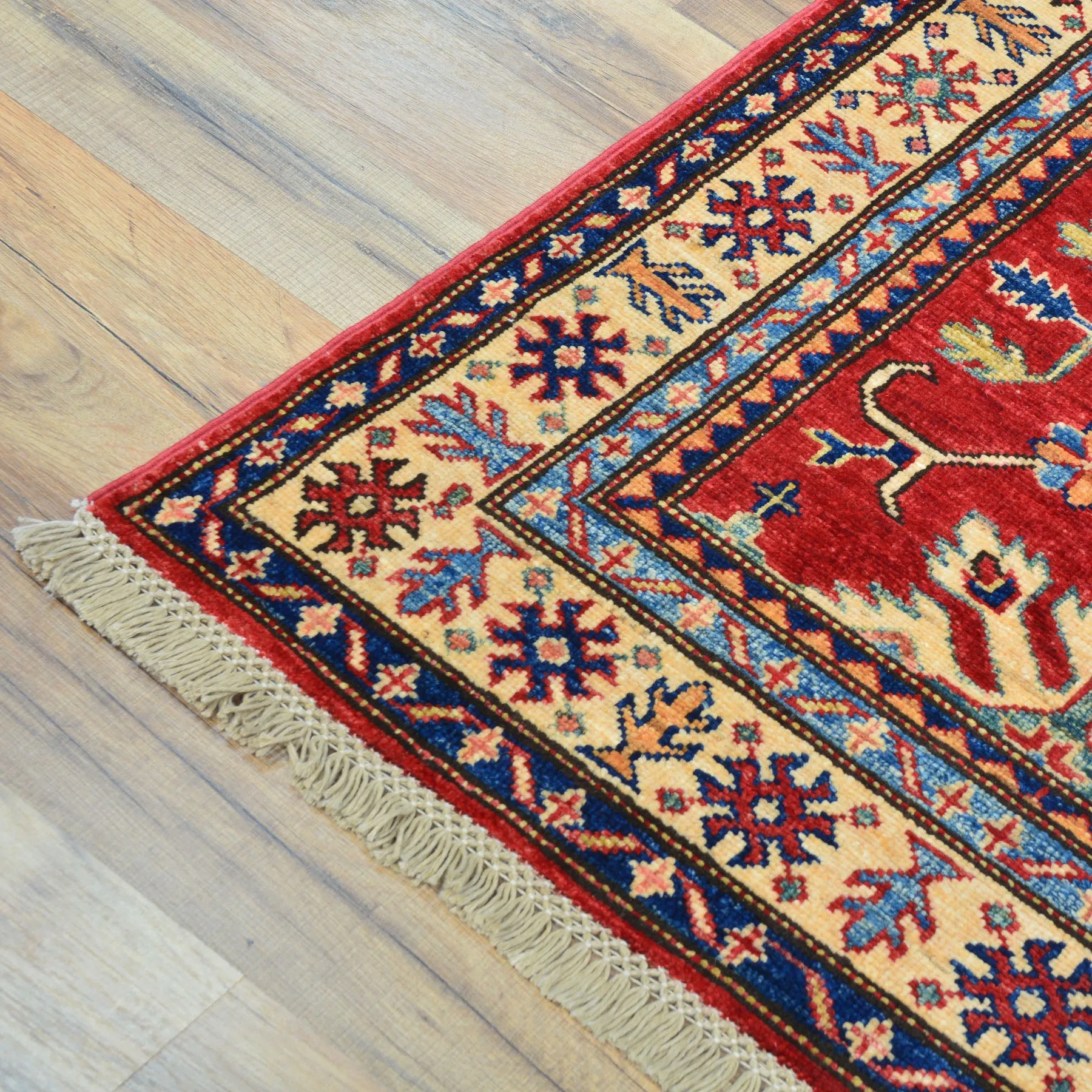 Hand-Knotted Fine Caucasian Design Super Kazak 100% Wool Rug (Size 2.7 X 10.10) Brrsf-1893