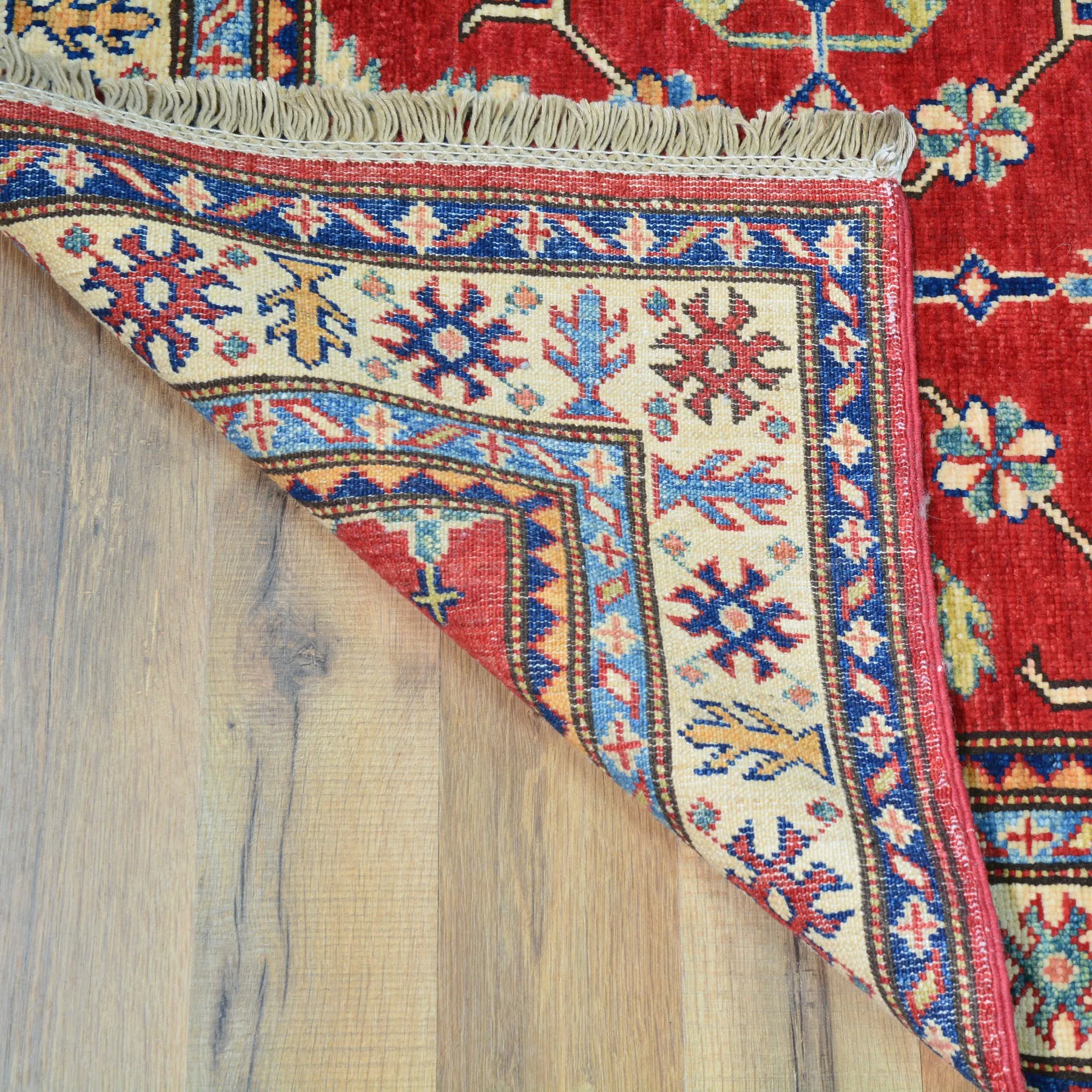 Hand-Knotted Fine Caucasian Design Super Kazak 100% Wool Rug (Size 2.7 X 10.10) Brrsf-1893