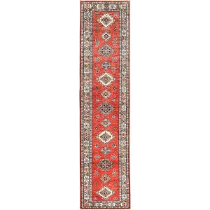 Hand-Knotted Fine Caucasian Kazak Design 100% Wool Rug (Size 2.9 X 11.6) Cwral-8961