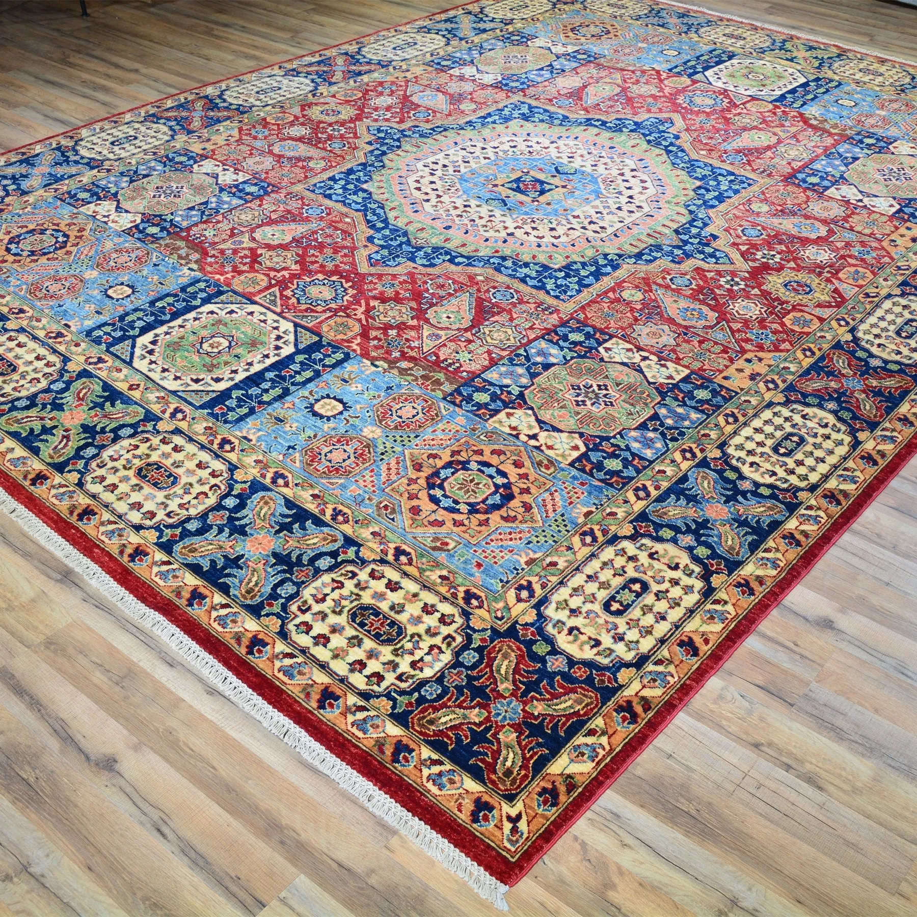Hand-Knotted Fine Mamluk Design Handmade Oriental Wool Rug (Size 9.1 X 12.1) Brral-5388