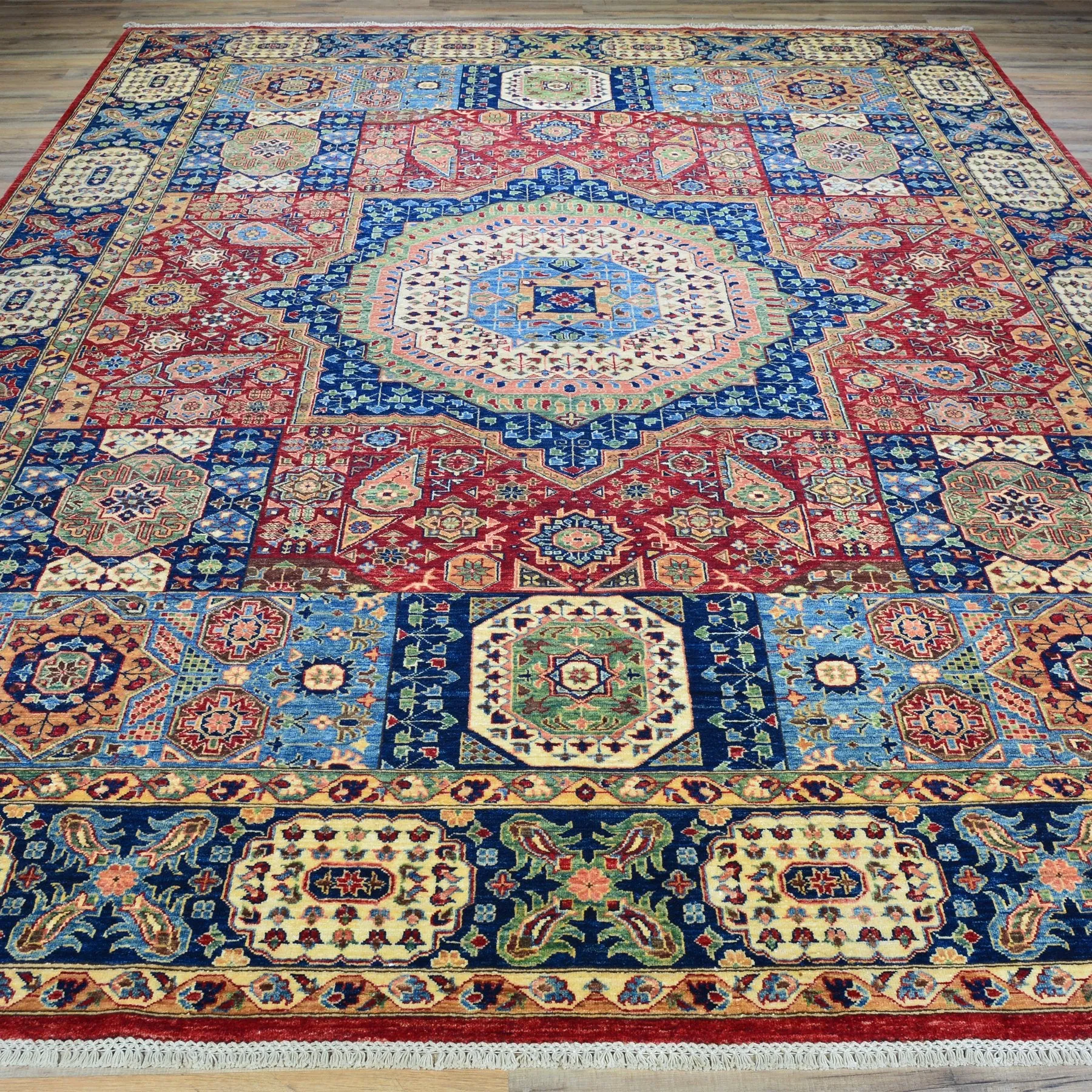 Hand-Knotted Fine Mamluk Design Handmade Oriental Wool Rug (Size 9.1 X 12.1) Brral-5388