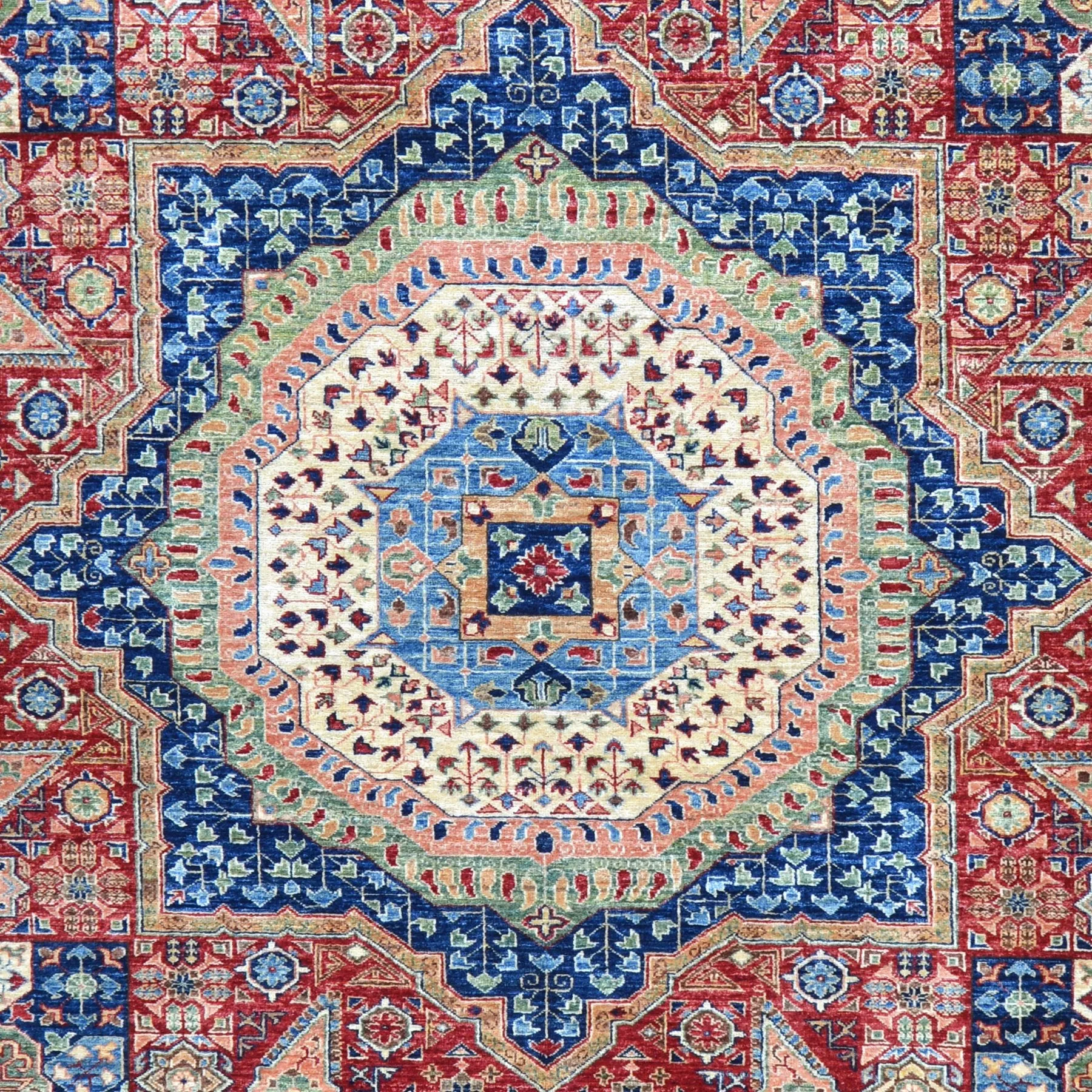 Hand-Knotted Fine Mamluk Design Handmade Oriental Wool Rug (Size 9.1 X 12.1) Brral-5388
