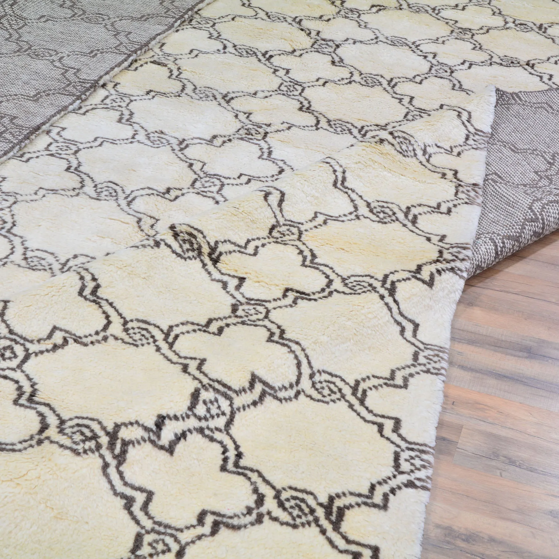 Hand-Knotted Fine Oriental Geometric Berber Gabbeh Wool Rug (Size 9.3 X 11.7) Brral-1182