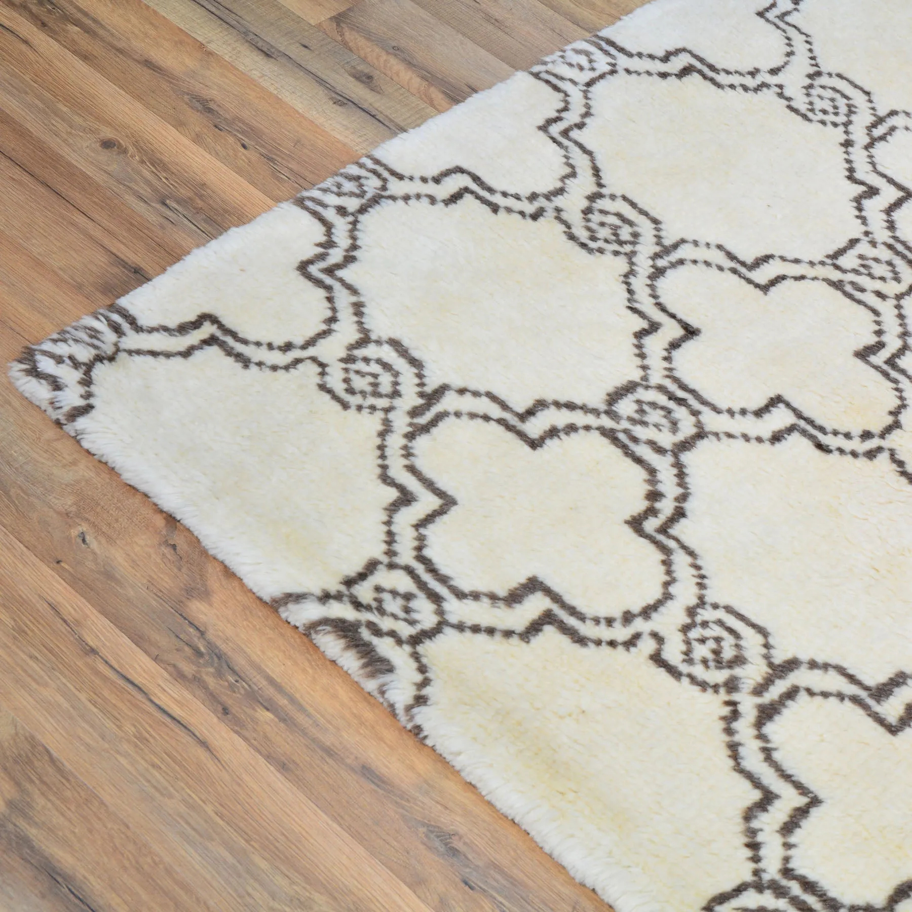 Hand-Knotted Fine Oriental Geometric Berber Gabbeh Wool Rug (Size 9.3 X 11.7) Brral-1182