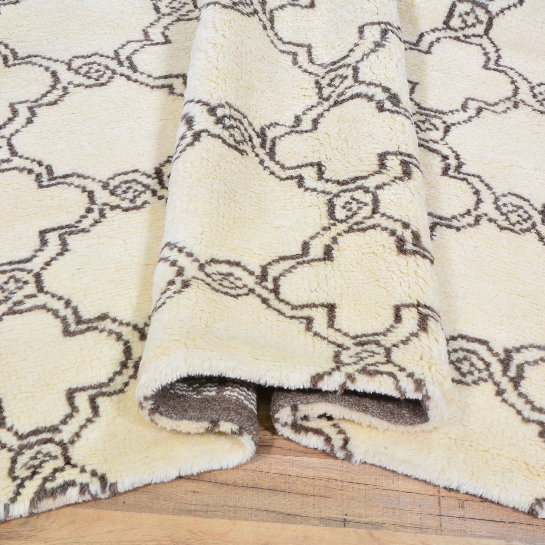 Hand-Knotted Fine Oriental Geometric Berber Gabbeh Wool Rug (Size 9.3 X 11.7) Brral-1182