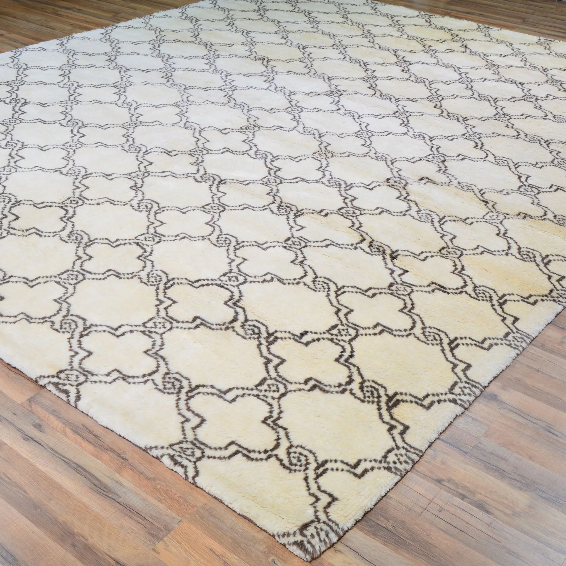 Hand-Knotted Fine Oriental Geometric Berber Gabbeh Wool Rug (Size 9.3 X 11.7) Brral-1182